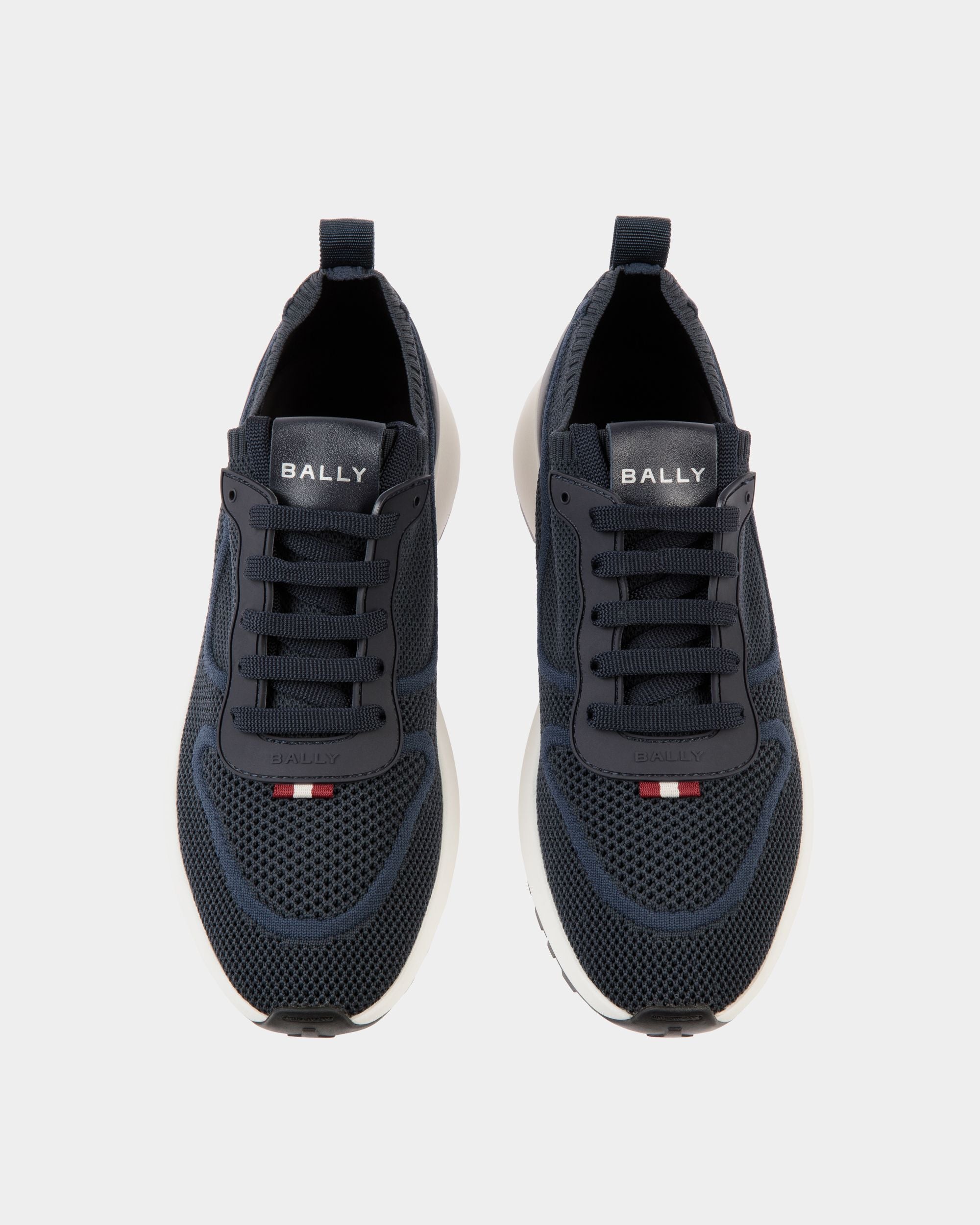 Outline Sneaker In Navy Blue Knit - Men's - Bally - 05