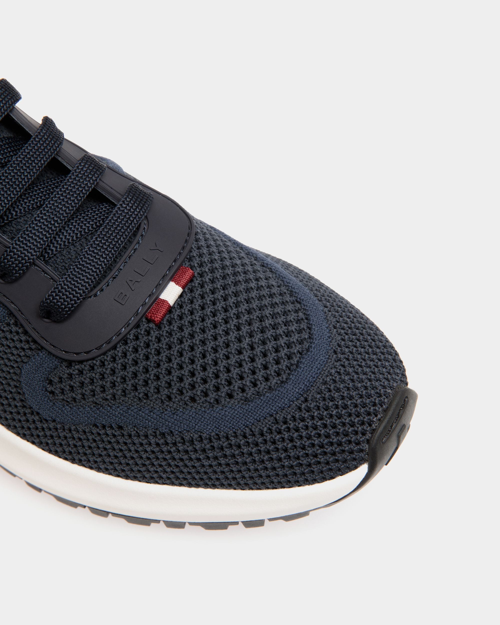 Outline Sneaker In Navy Blue Knit - Men's - Bally - 06