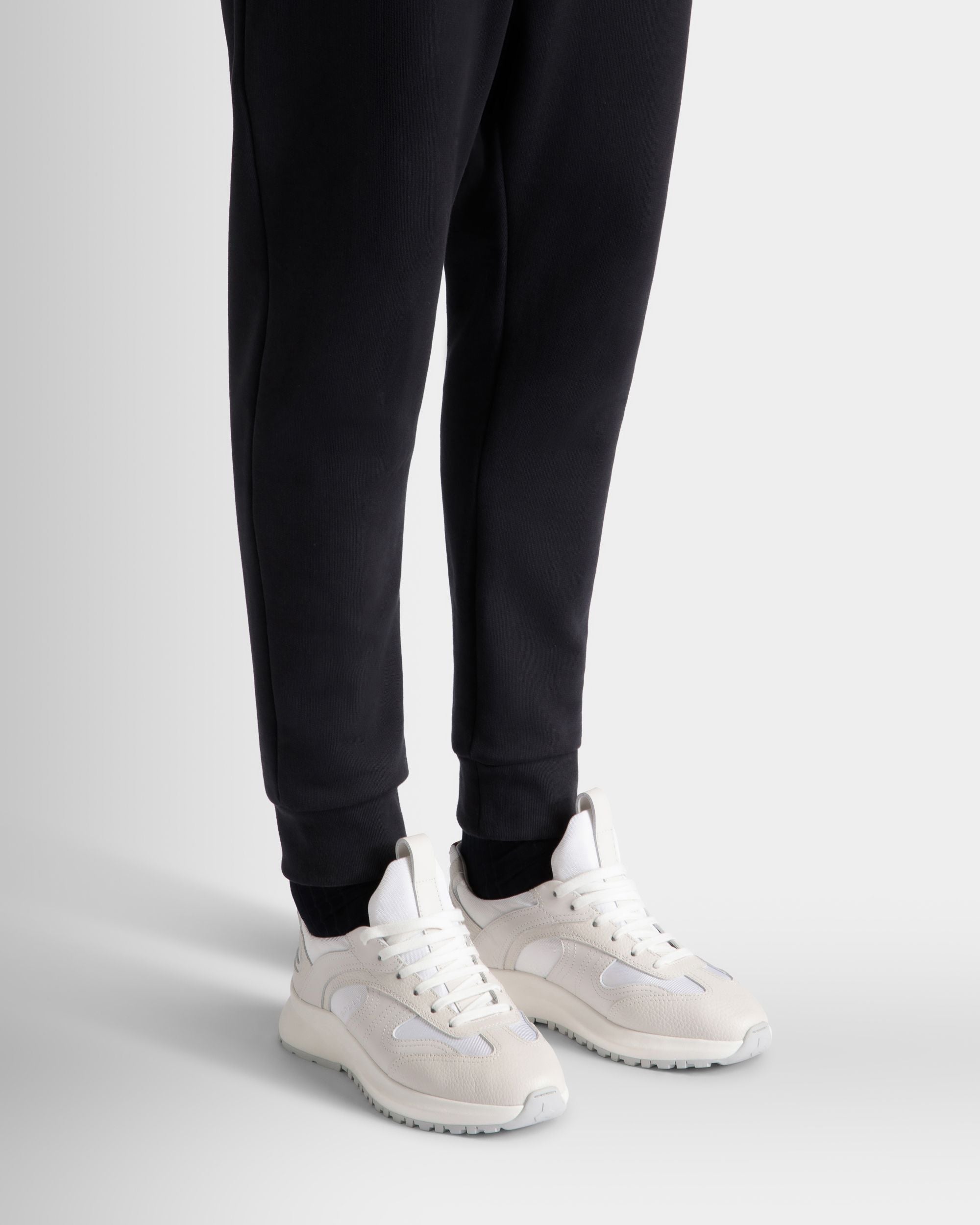 Zapatilla Outline De Piel Y Nailon Blanco - Hombre - Bally - 02