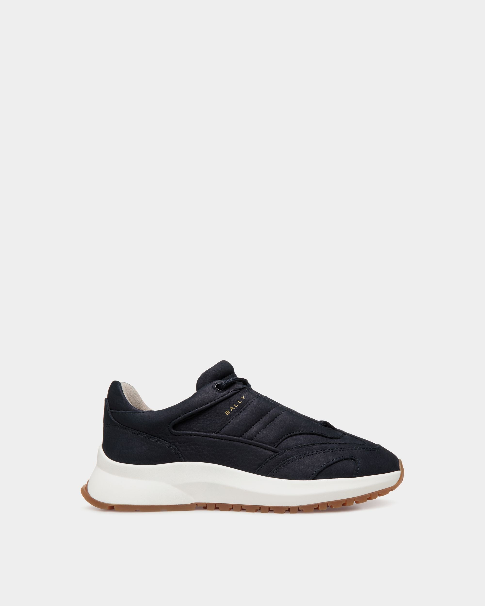 Outline Sneaker in Navy Blue Nubuck Leather - Men's - Bally - 01