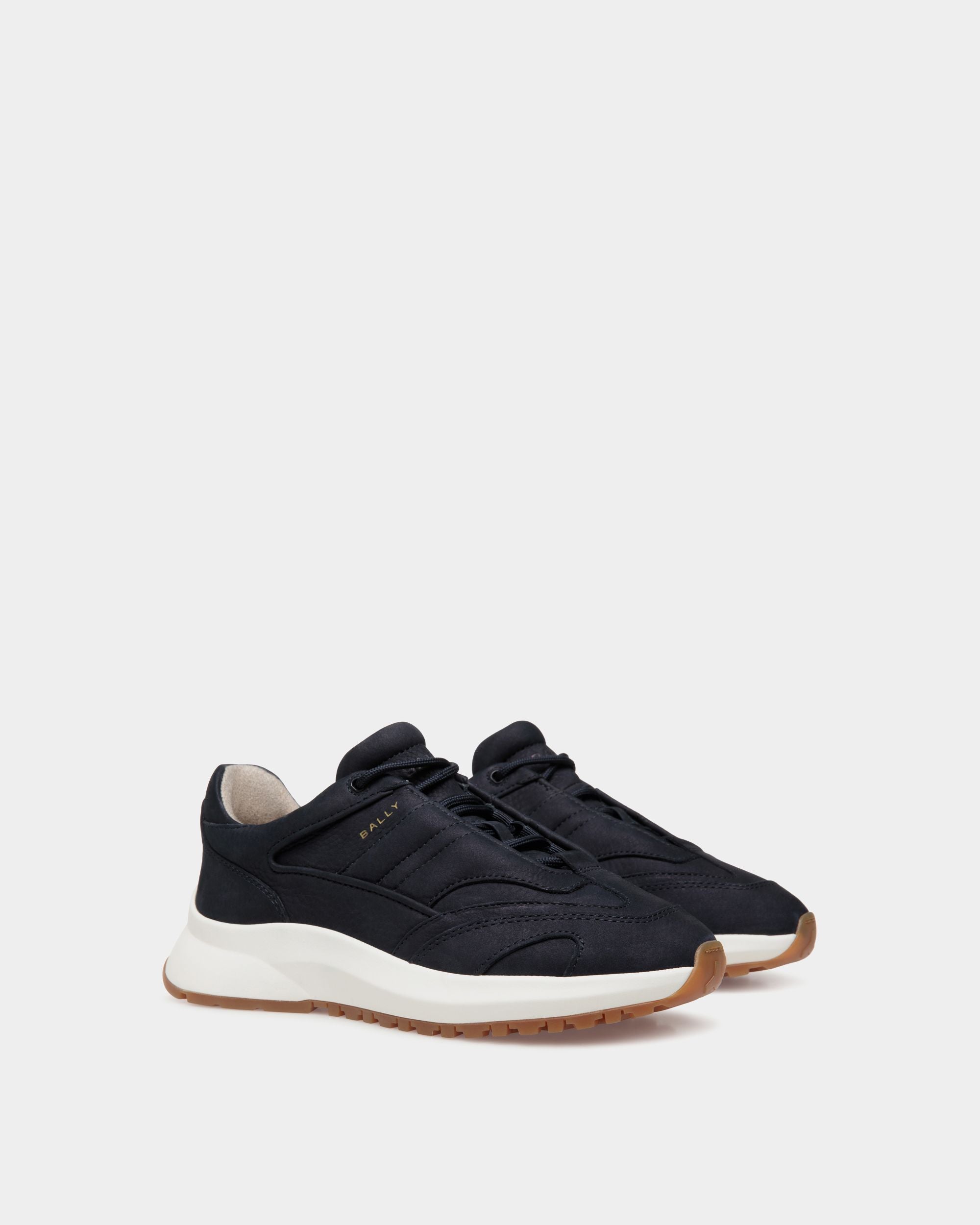Outline Sneaker in Navy Blue Nubuck Leather - Men's - Bally - 02