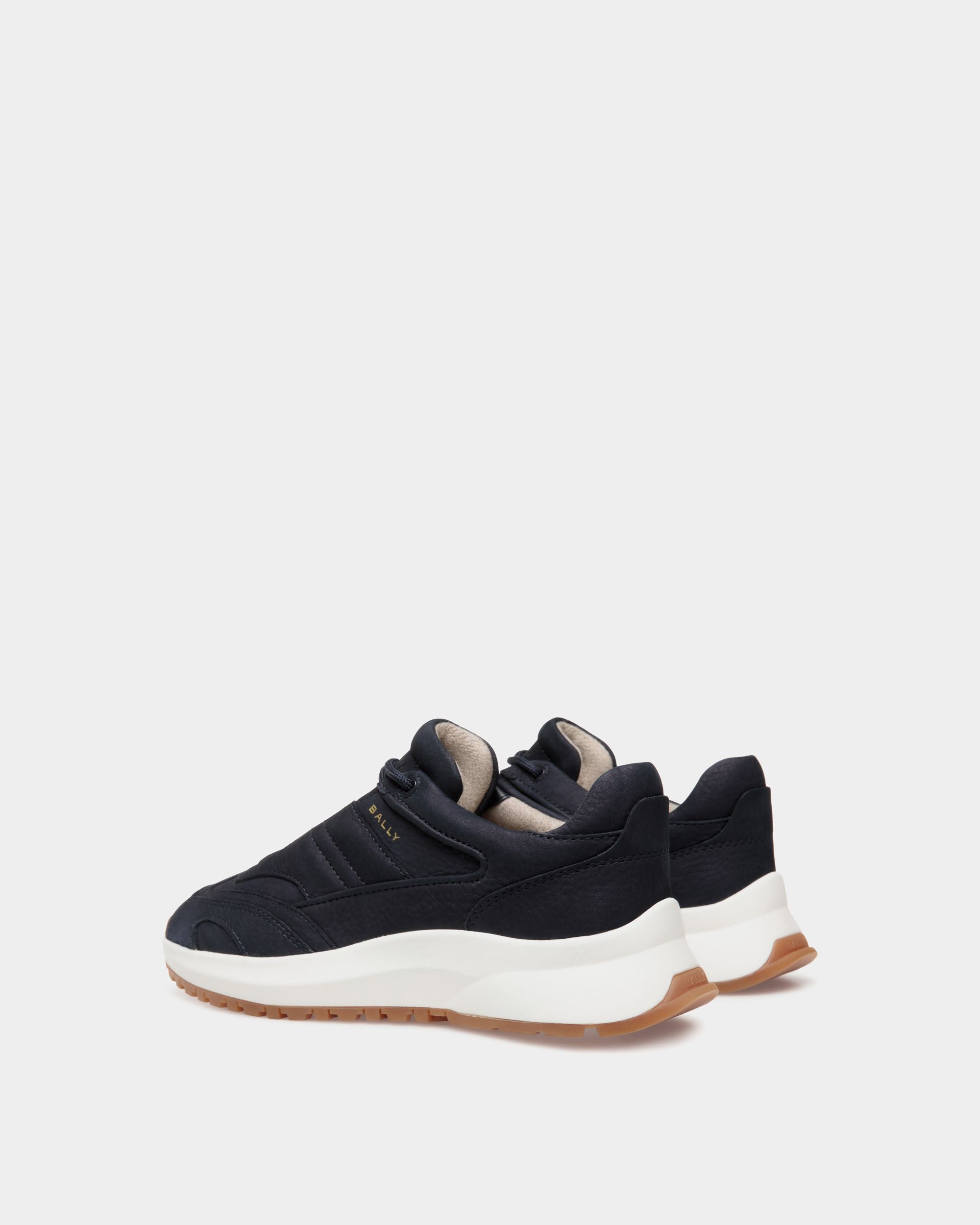 Outline Sneaker in Navy Blue Nubuck Leather - Men's - Bally - 03