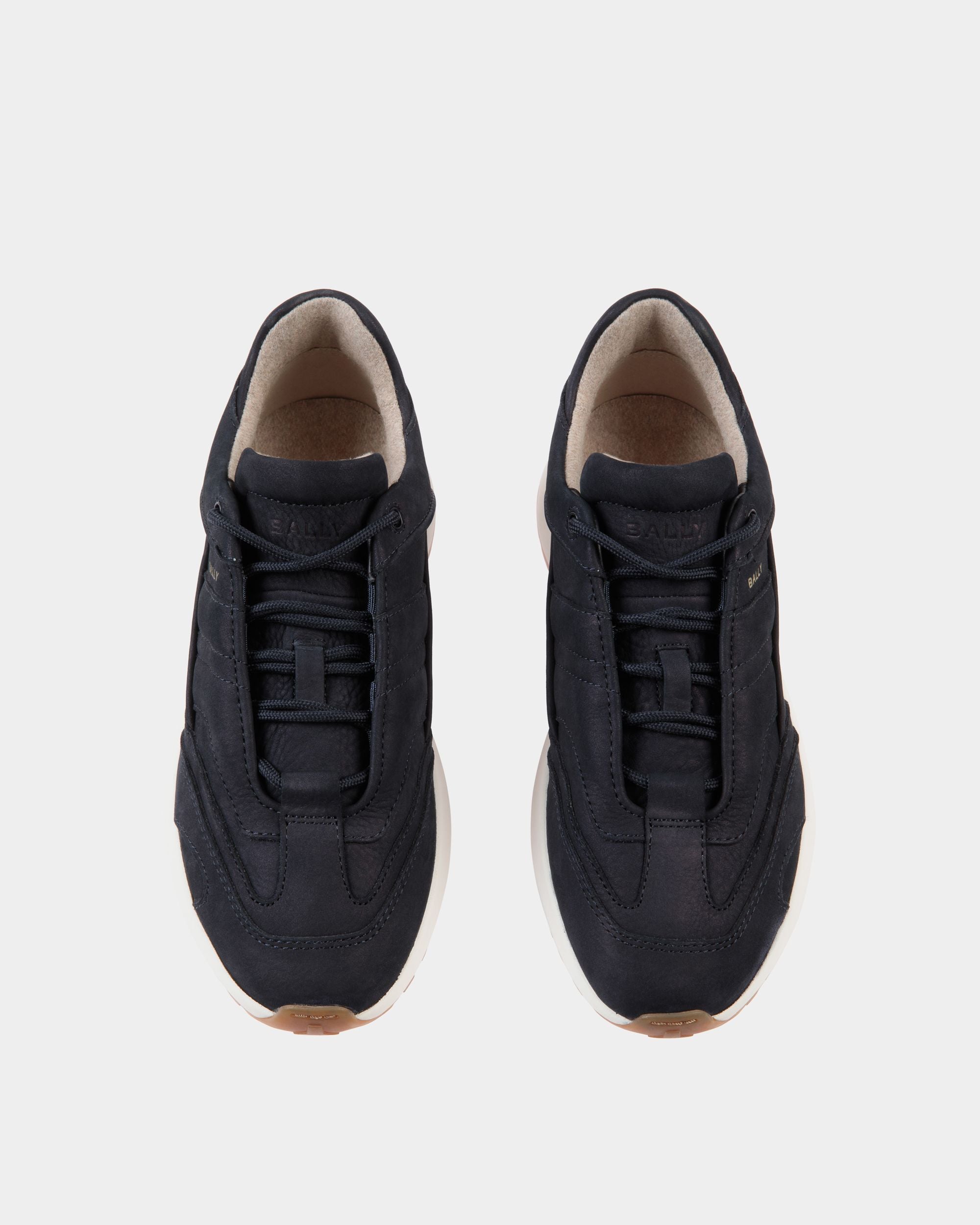 Outline Sneaker in Navy Blue Nubuck Leather - Men's - Bally - 04