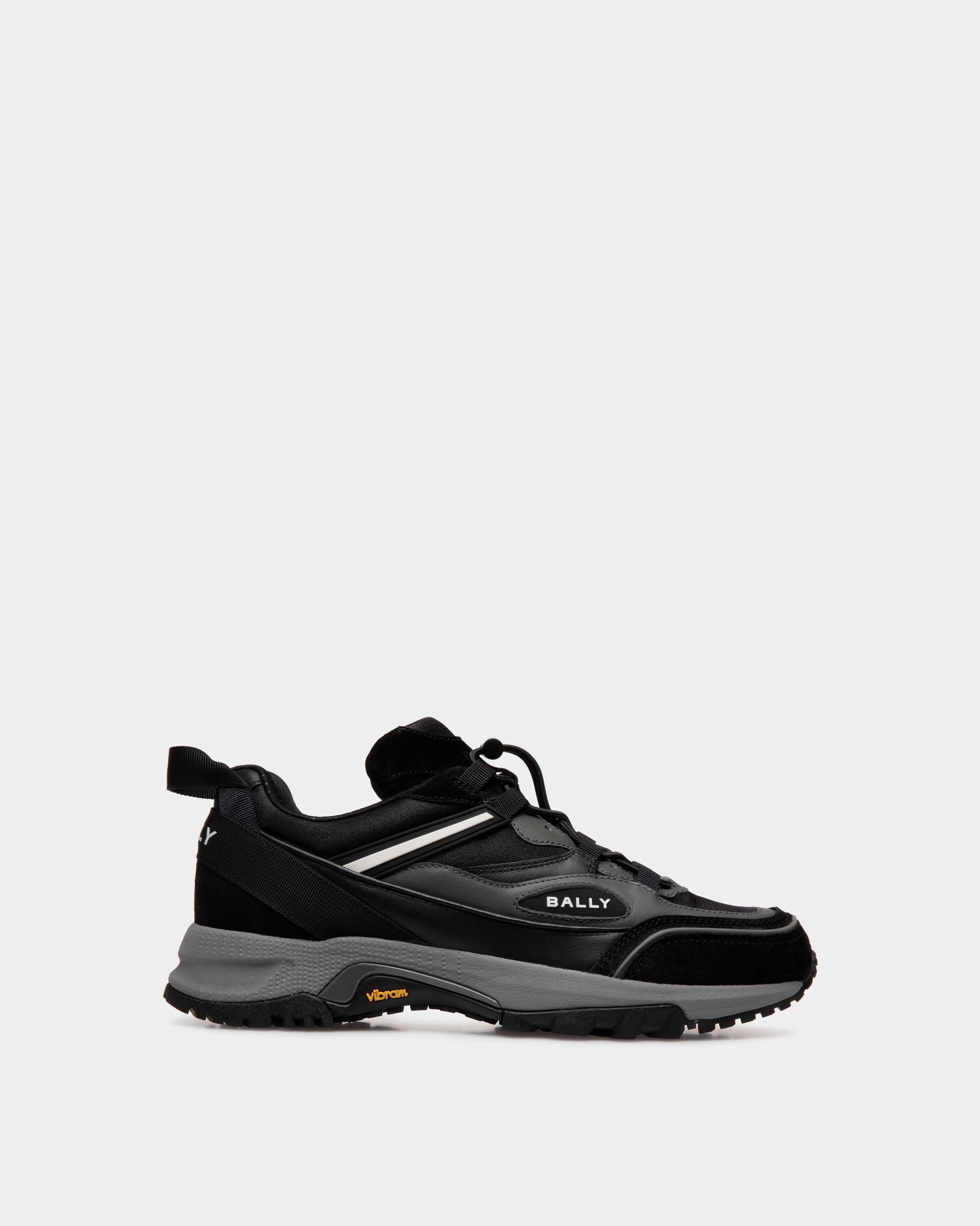 Faster Sneaker In Black Leather and Nylon - Men's - Bally - 01