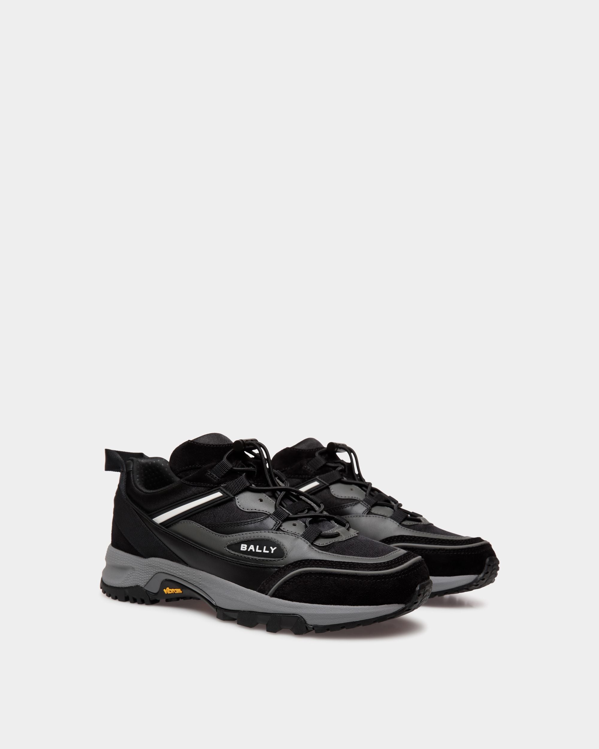 Faster Sneaker In Black Leather and Nylon - Men's - Bally - 02