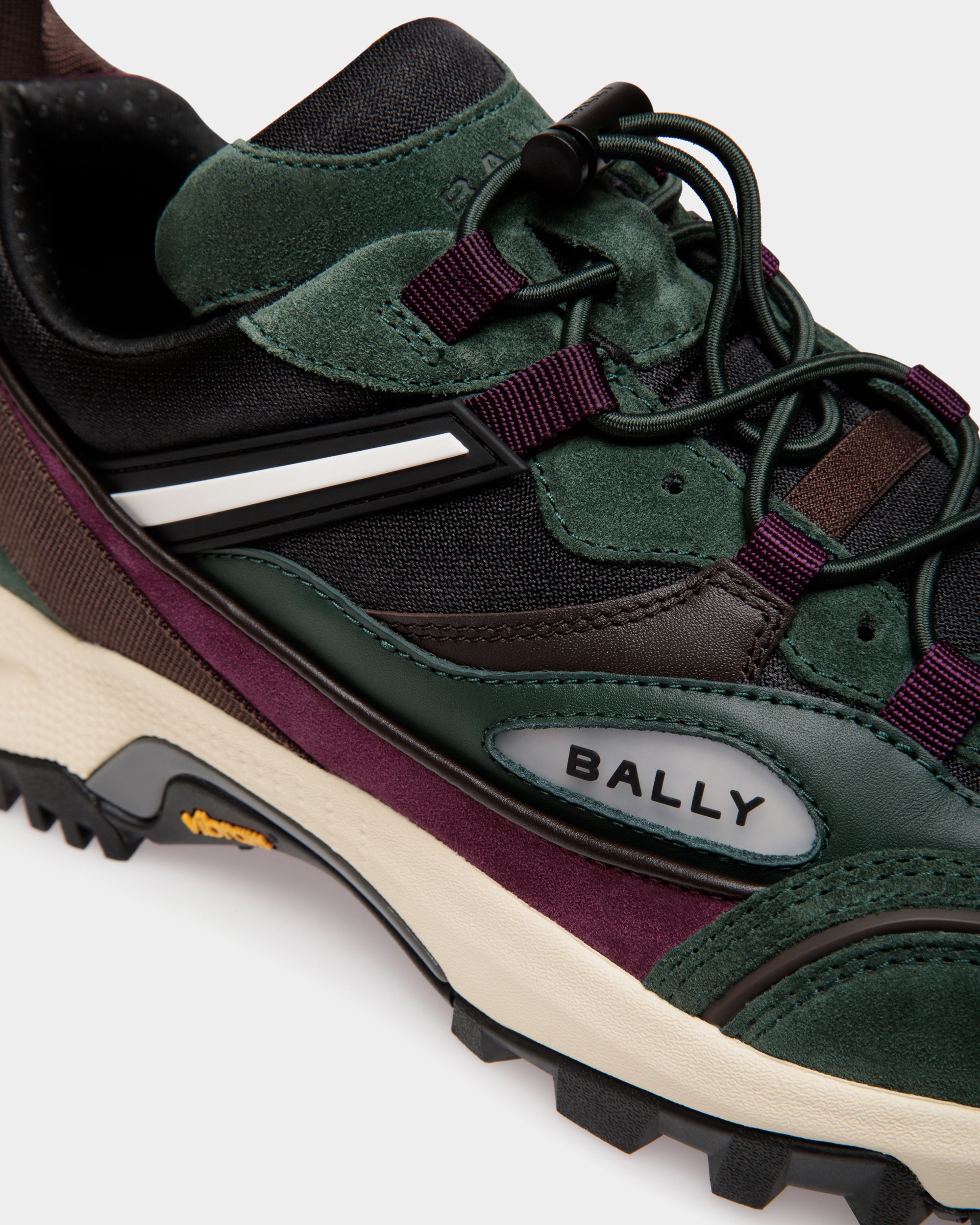 Faster Sneaker In Bottle Green Leather and Nylon - Men's - Bally - 05