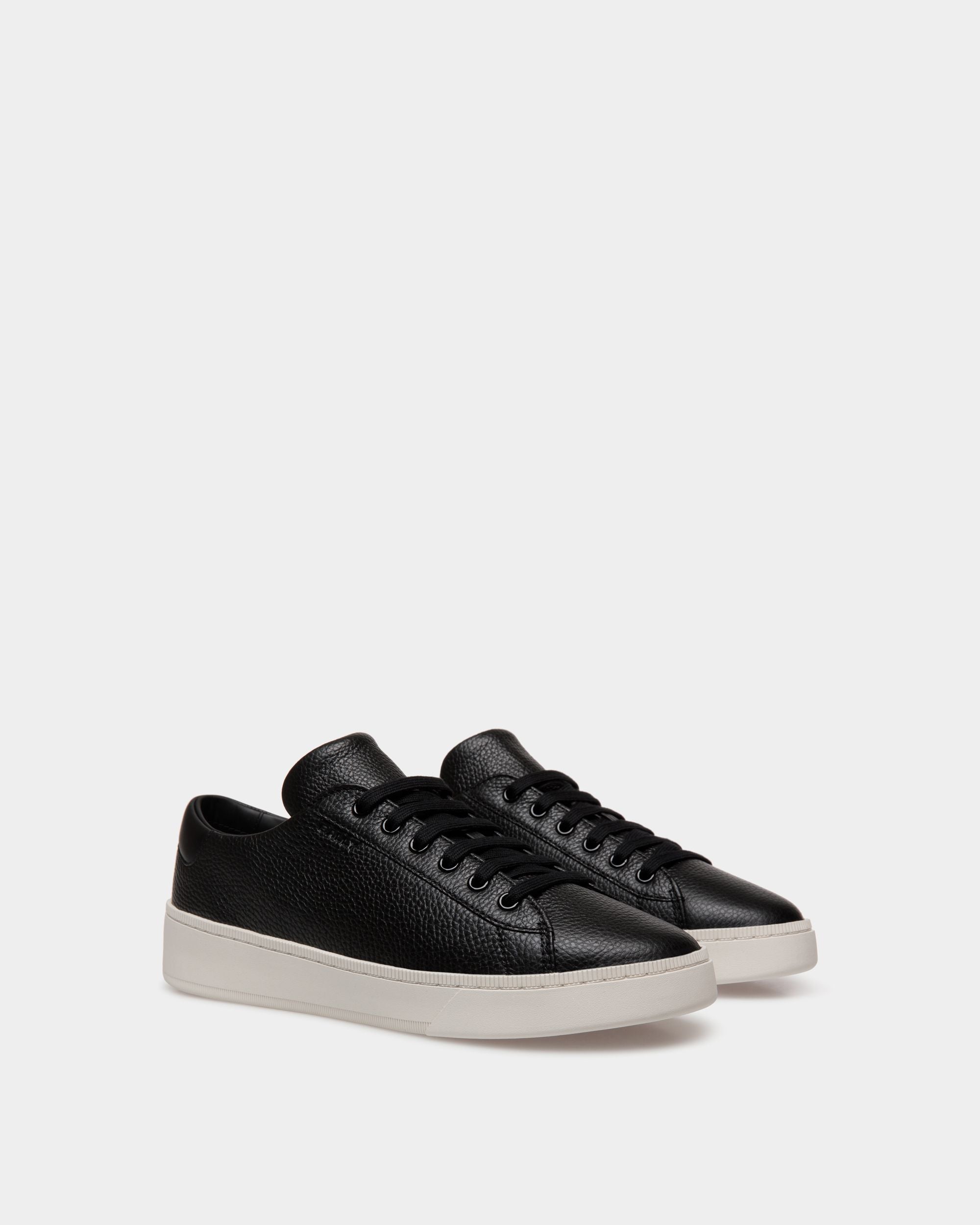 Raise Sneaker In Black Grained Leather - Men's - Bally - 02