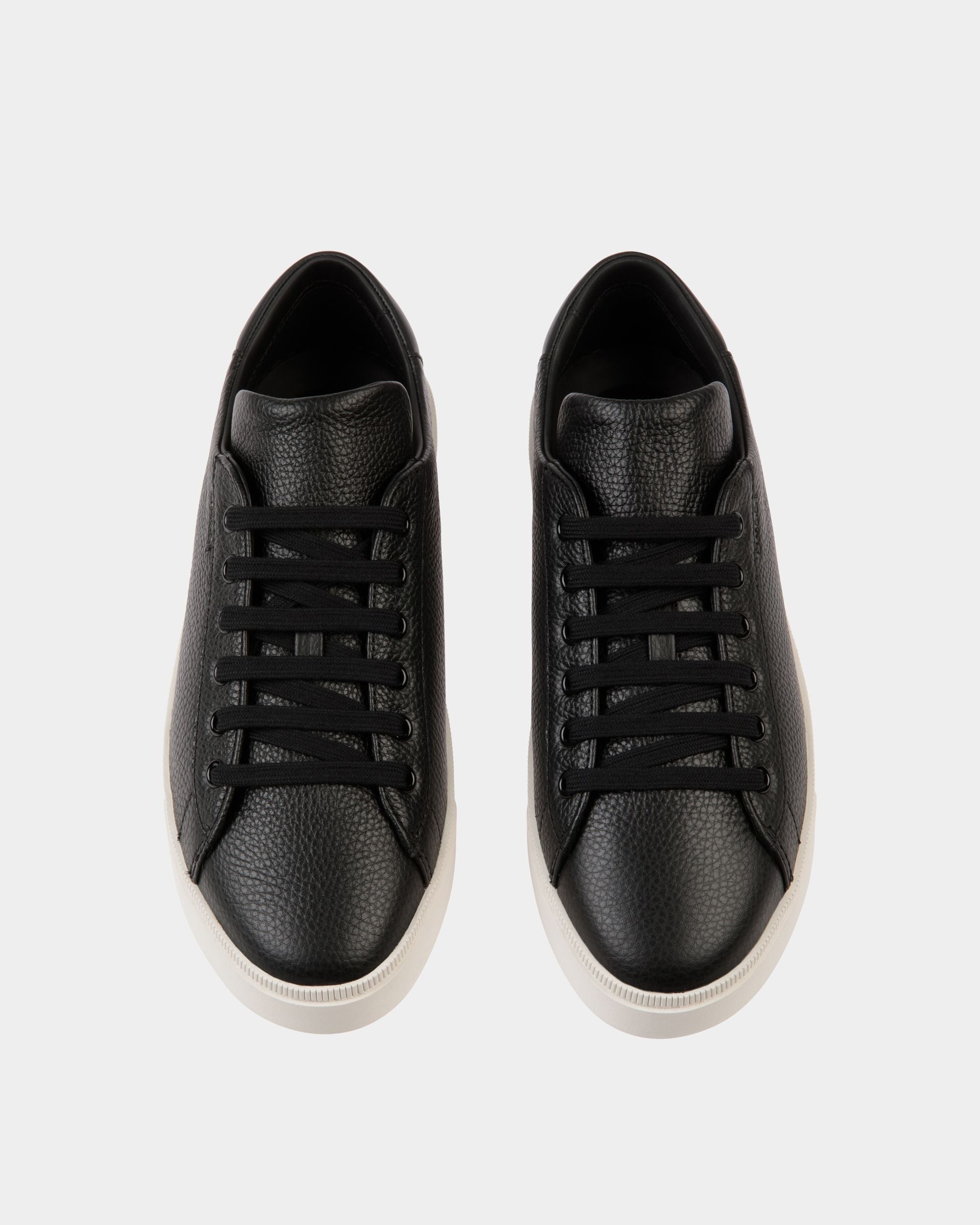 Raise Sneaker In Black Grained Leather - Men's - Bally - 04
