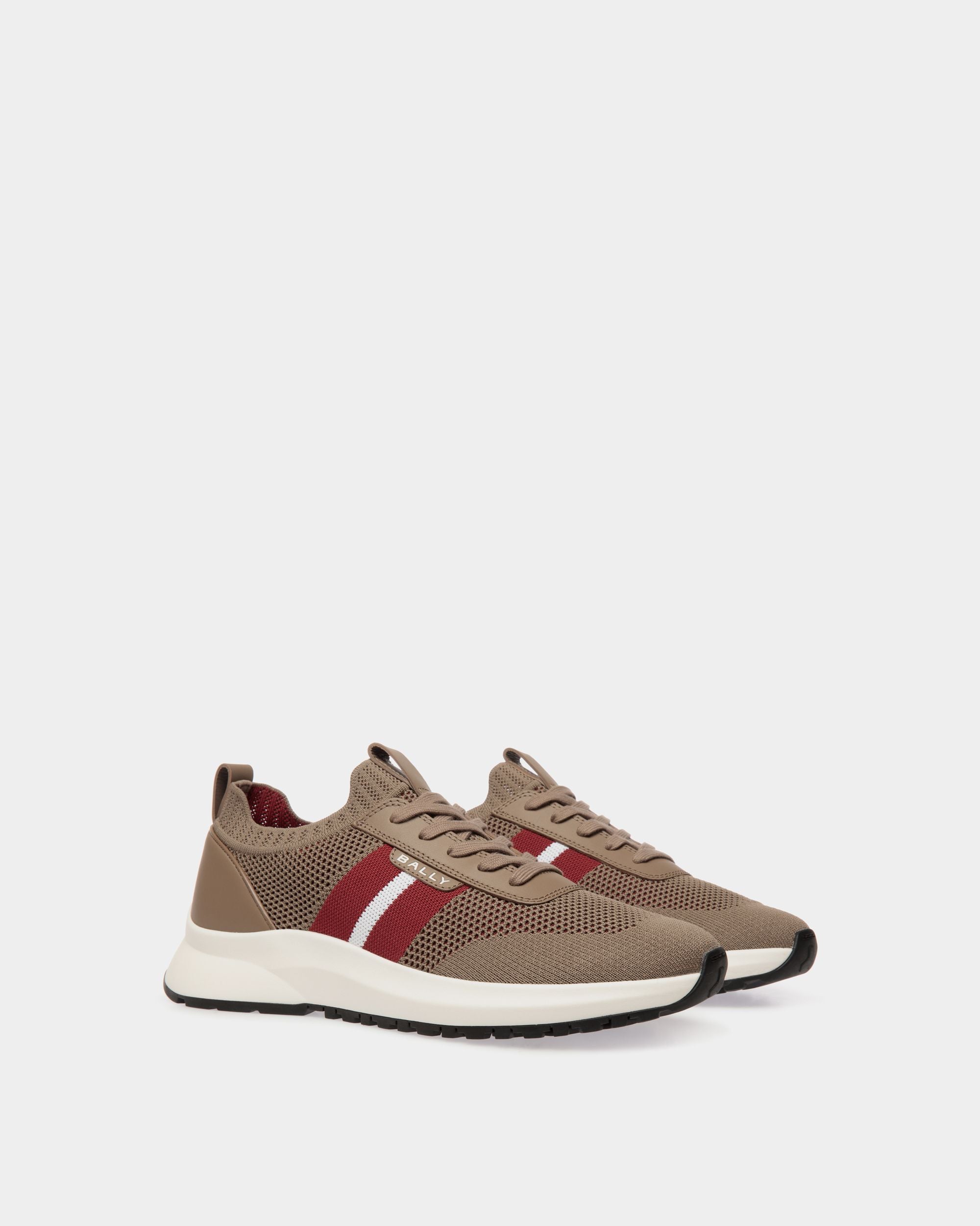 Outline Sneaker in Taupe Knit - Hombre - Bally - 02