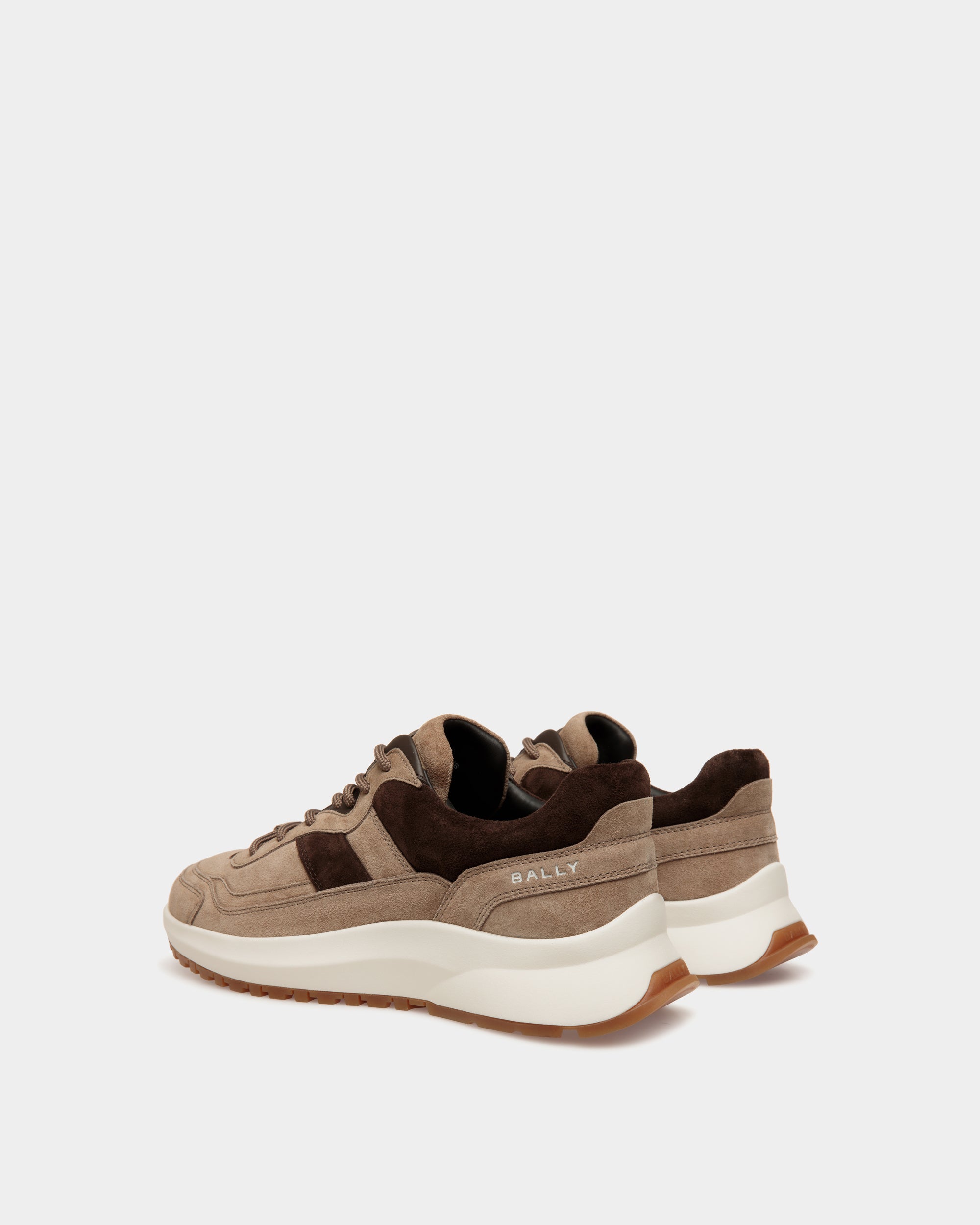 Zapatilla Outline De Ante Topo Y Ébano - Hombre - Bally - 04