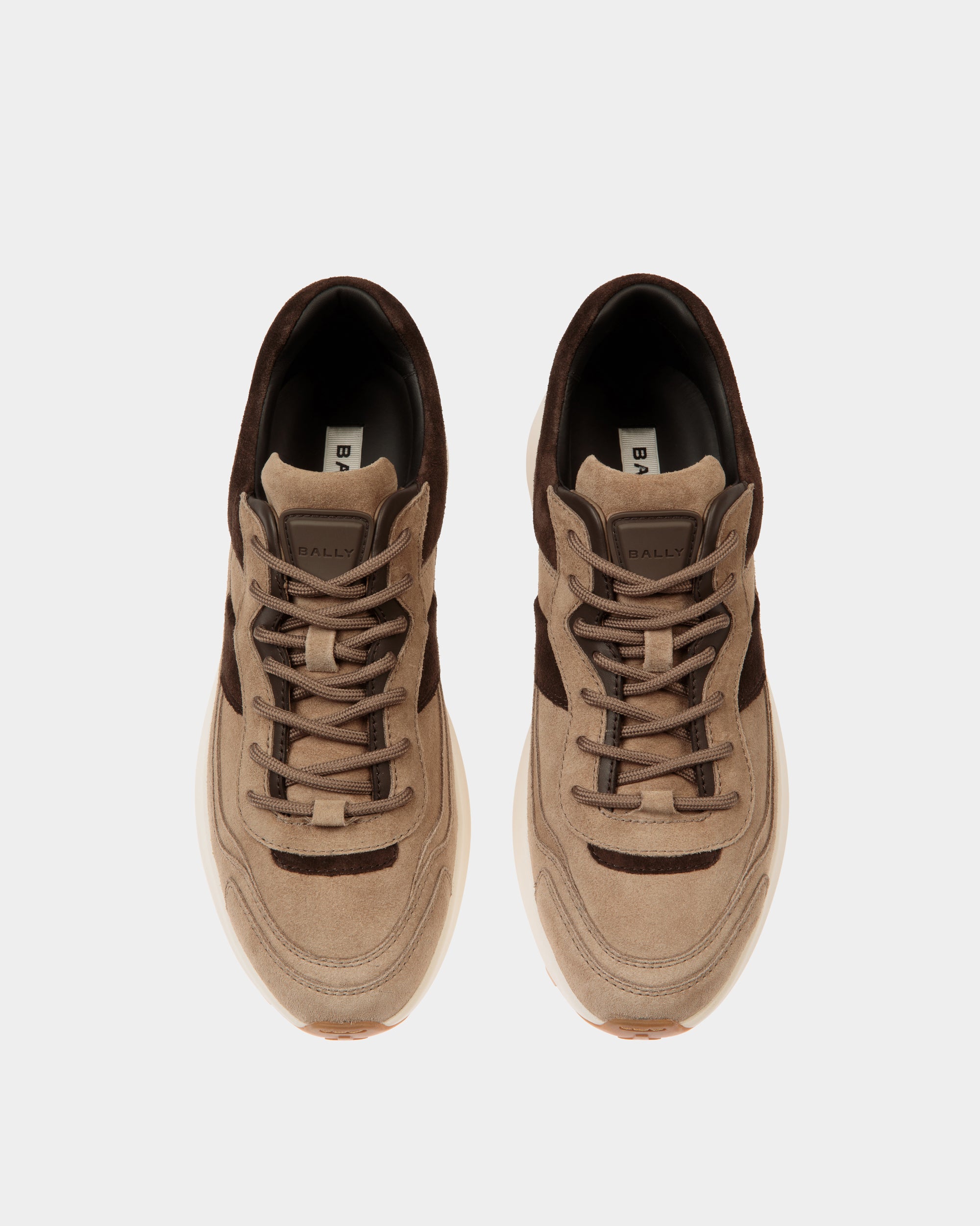 Zapatilla Outline De Ante Topo Y Ébano - Hombre - Bally - 05