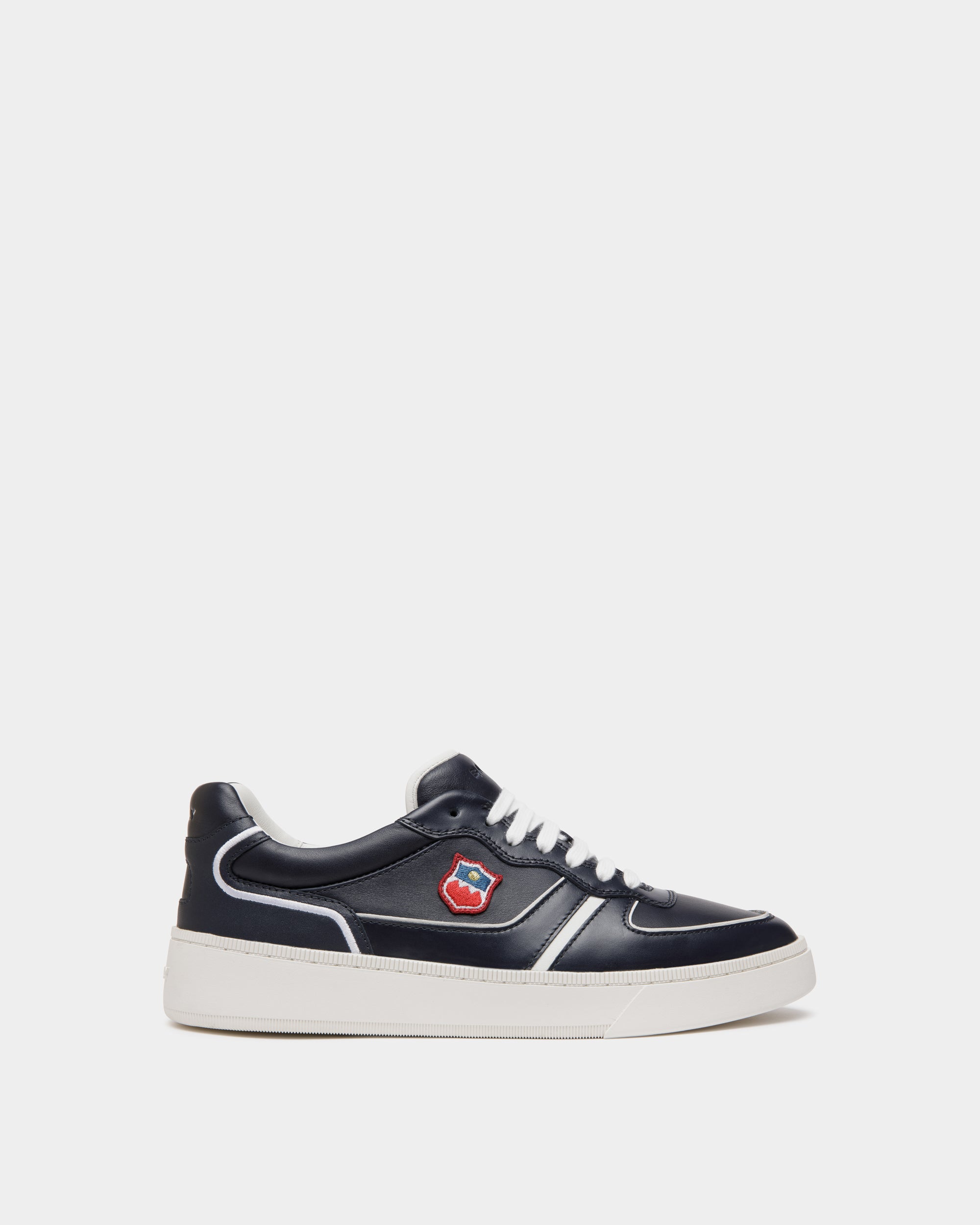 Zapatilla Raise De Piel Navy Blue Y Blanca - Hombre - Bally - 01