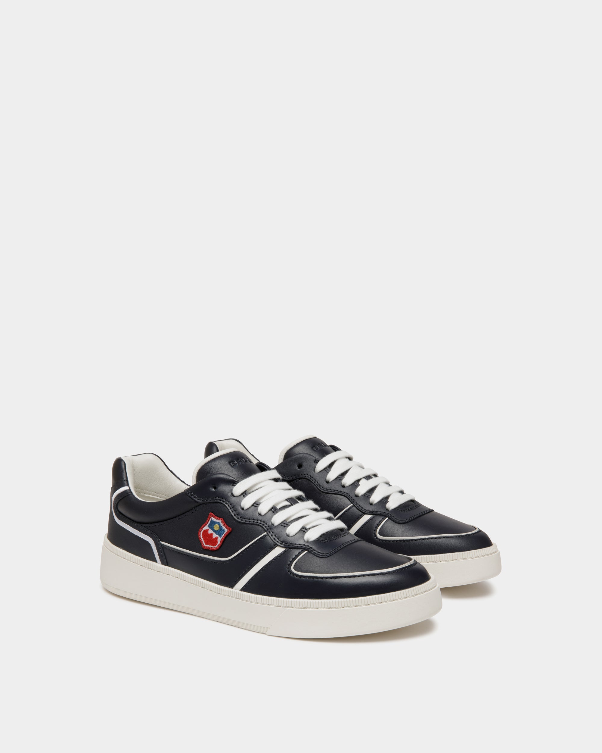 Zapatilla Raise De Piel Navy Blue Y Blanca - Hombre - Bally - 03