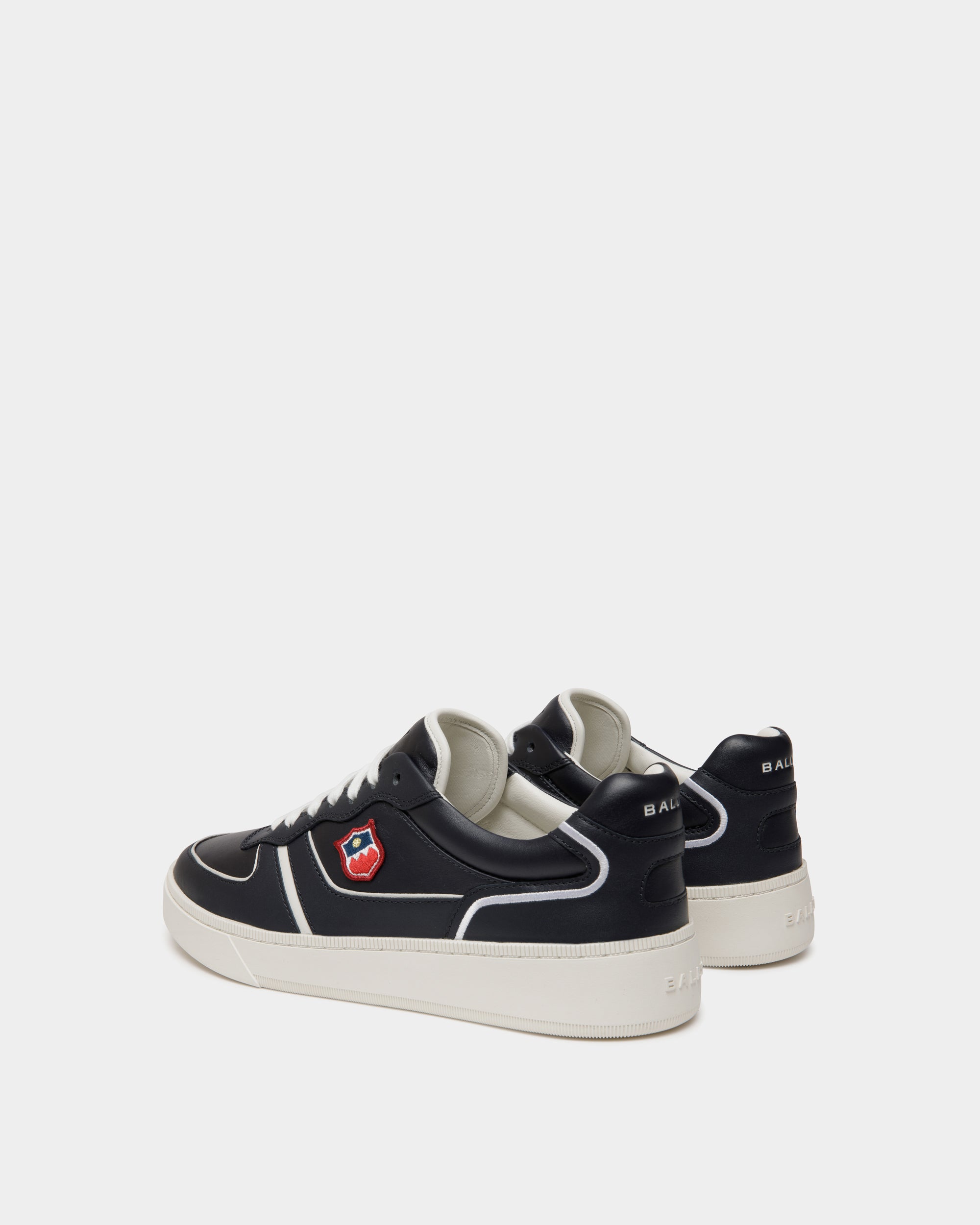 Zapatilla Raise De Piel Navy Blue Y Blanca - Hombre - Bally - 04