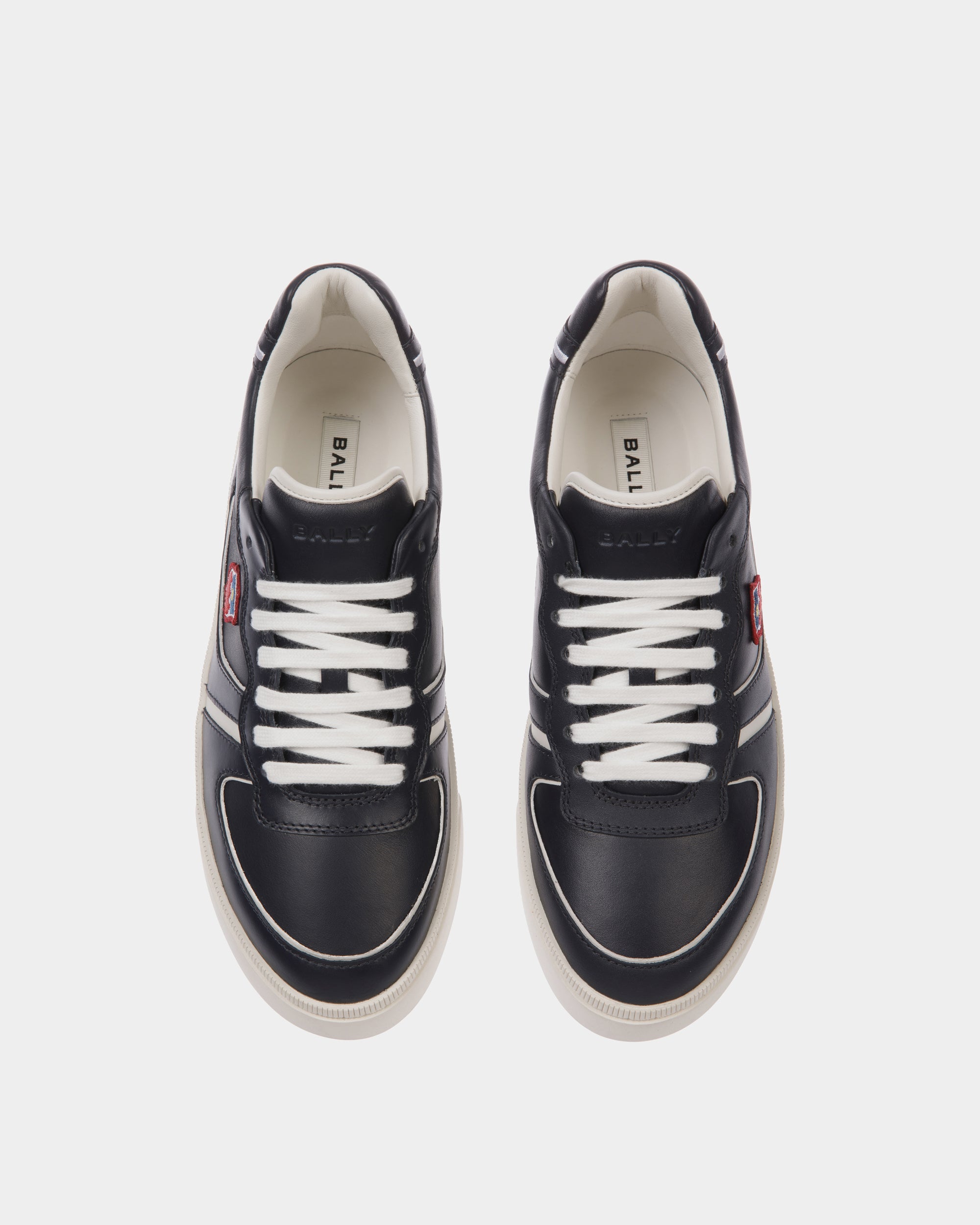 Zapatilla Raise De Piel Navy Blue Y Blanca - Hombre - Bally - 05