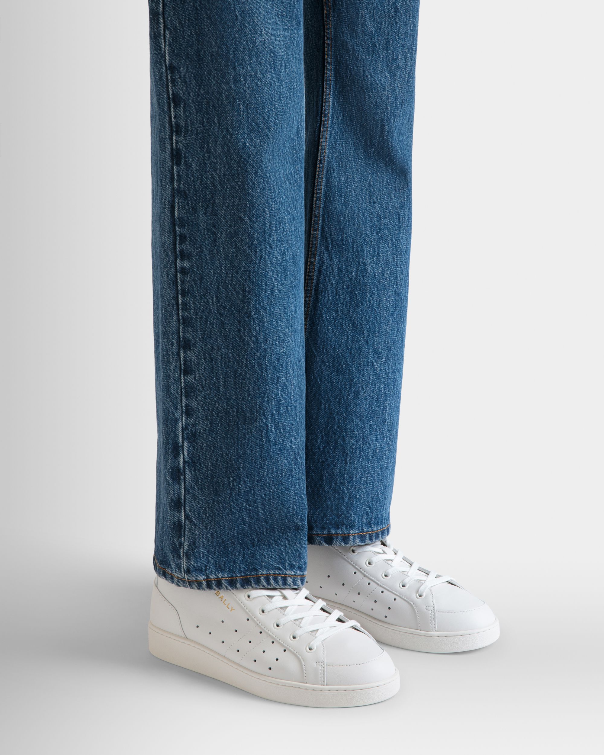 Zapatilla Tennis De Piel Blanca - Hombre - Bally - 02