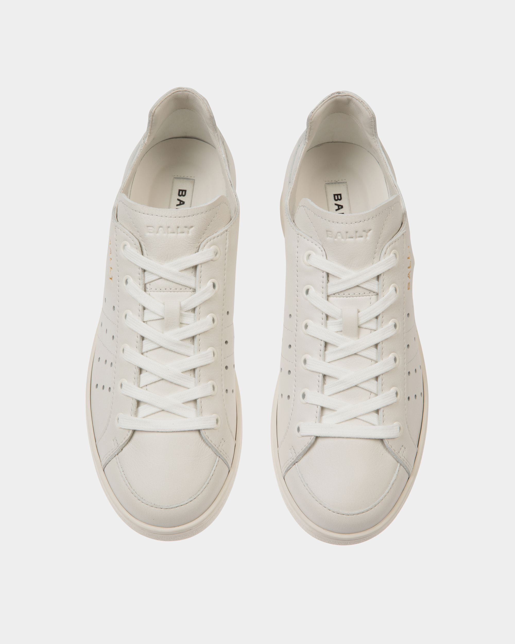 Zapatilla Tennis De Piel Blanca - Hombre - Bally - 05