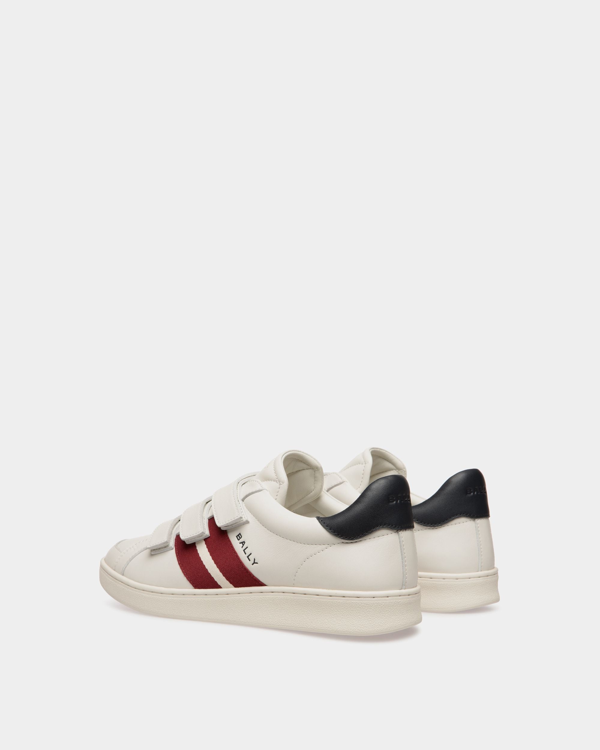 Zapatilla Tennis De Piel Blanca Y Navy Blue - Hombre - Bally - 04