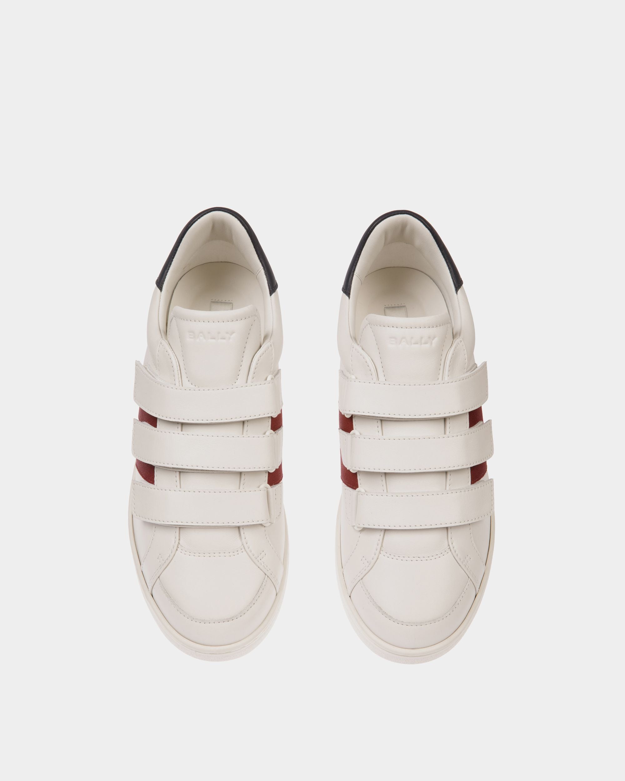 Zapatilla Tennis De Piel Blanca Y Navy Blue - Hombre - Bally - 05