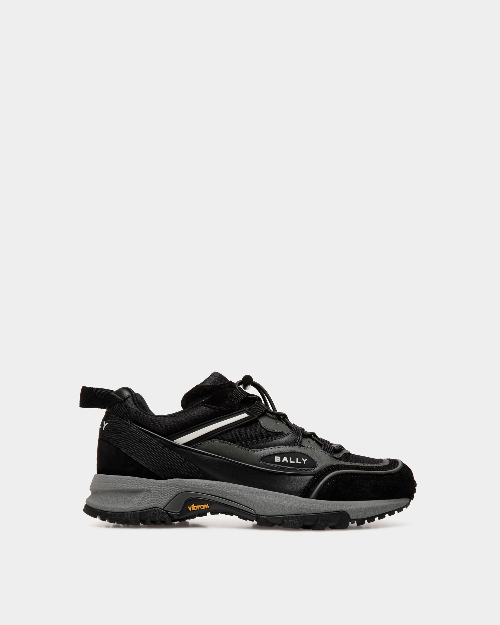 Faster Sneaker In Black And Grey Leather And Nylon - Men's - Bally - 01