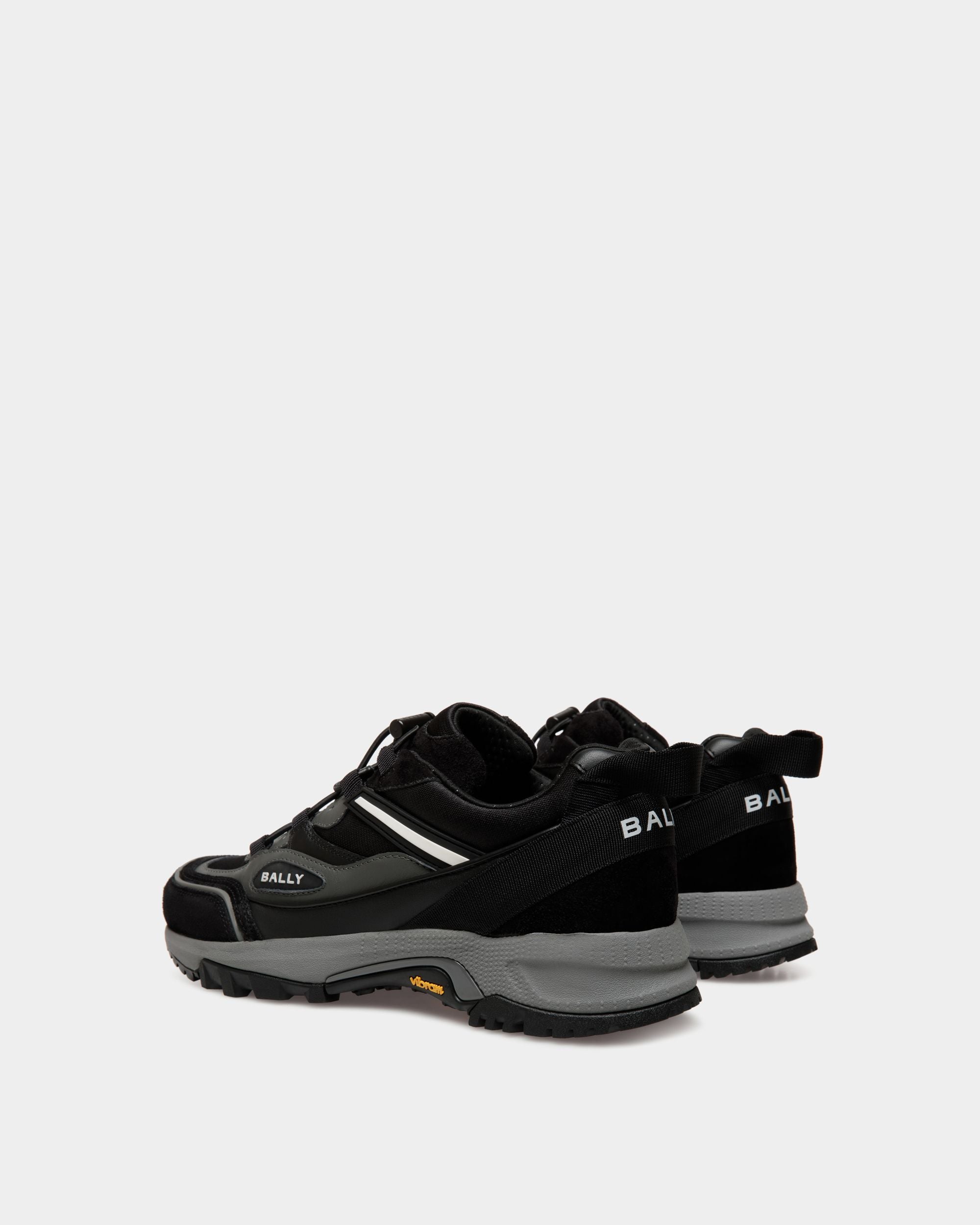 Faster Sneaker In Black And Grey Leather And Nylon - Men's - Bally - 03