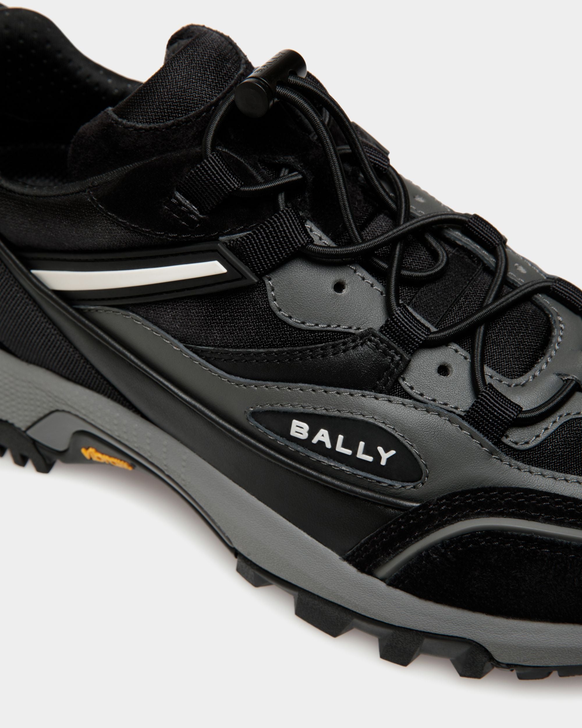 Faster Sneaker In Black And Grey Leather And Nylon - Men's - Bally - 05