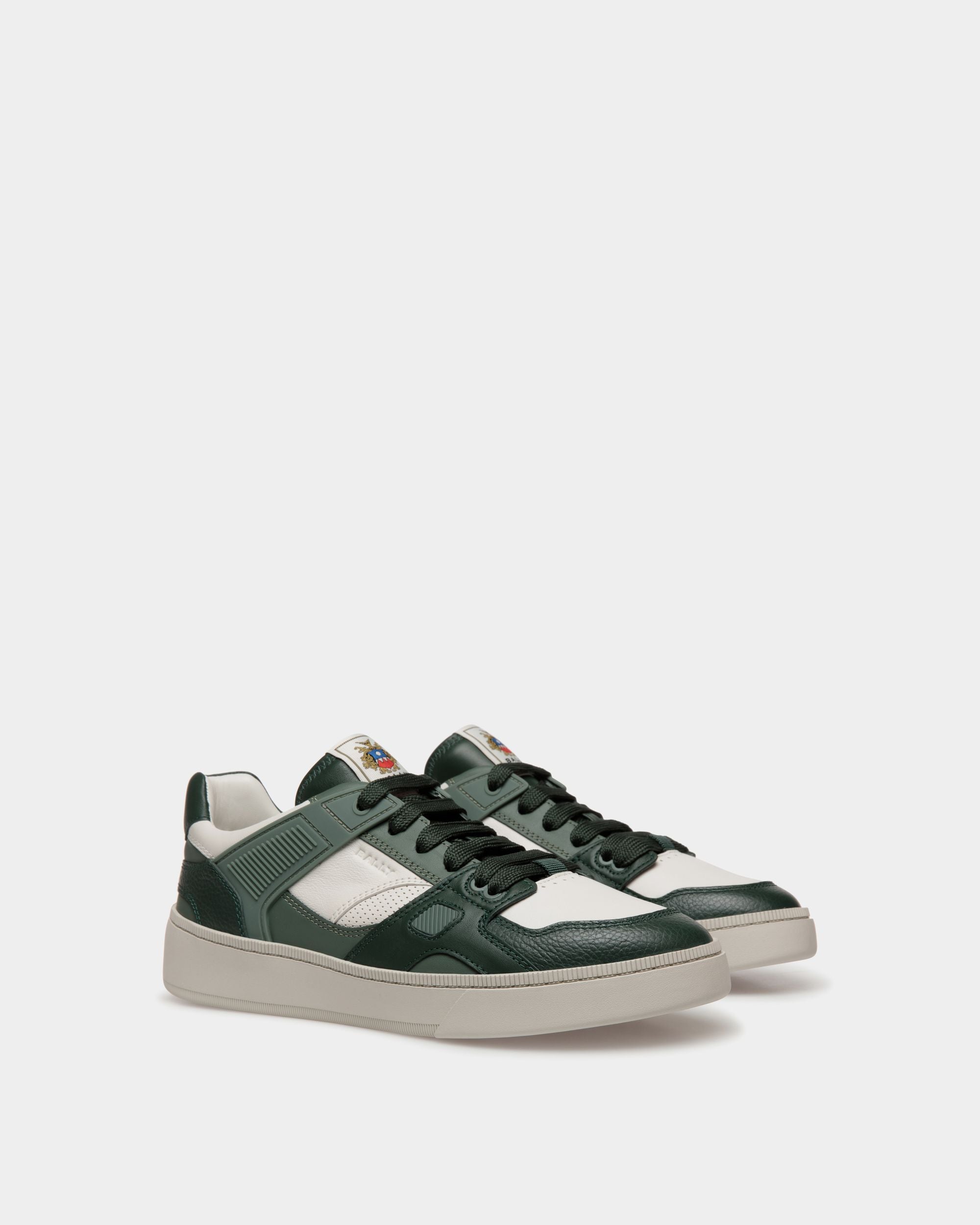 Raise Sneaker In Green Leather - Men's - Bally - 02