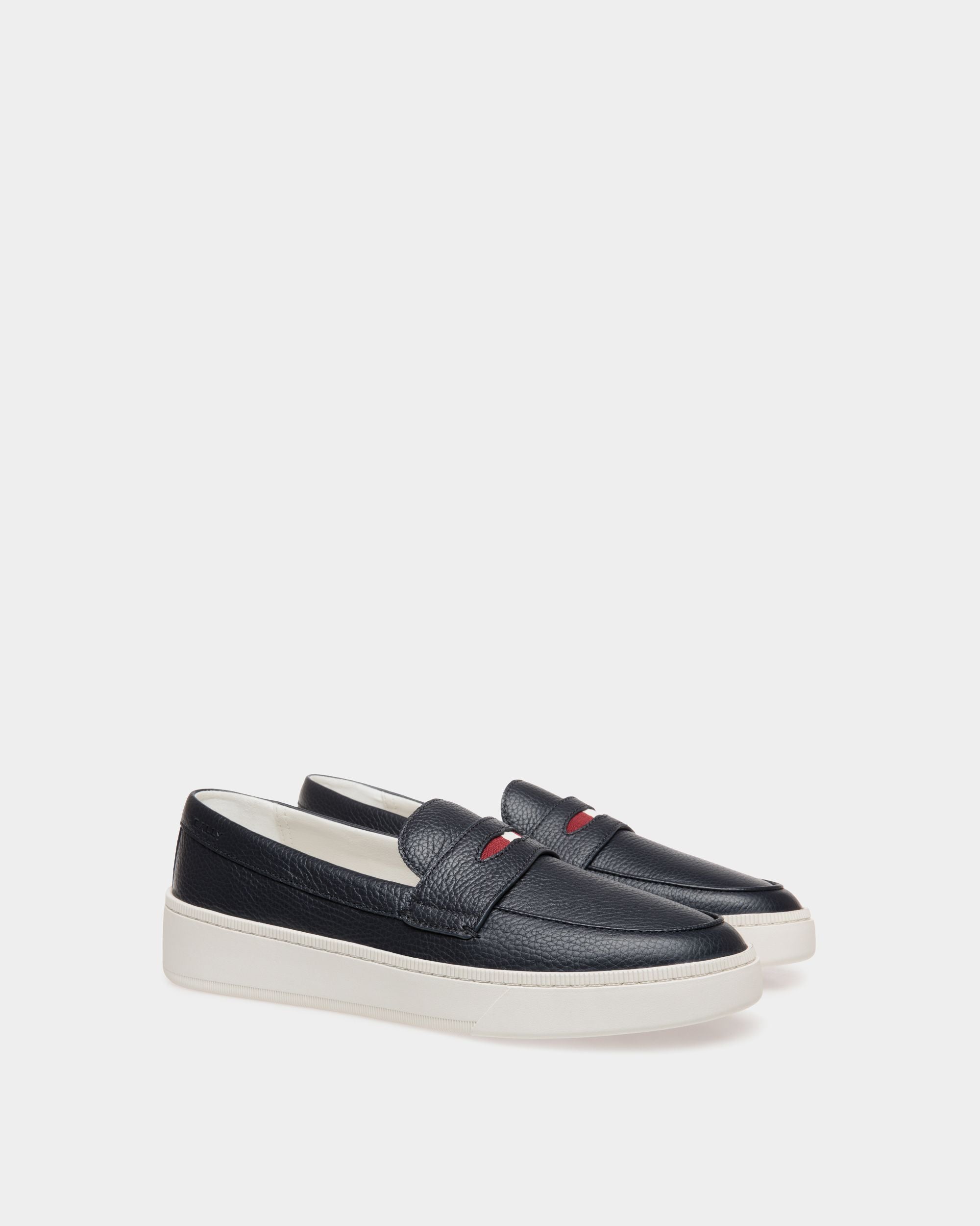 Zapatilla Raise De Piel Granulada Navy Blue - Hombre - Bally - 02