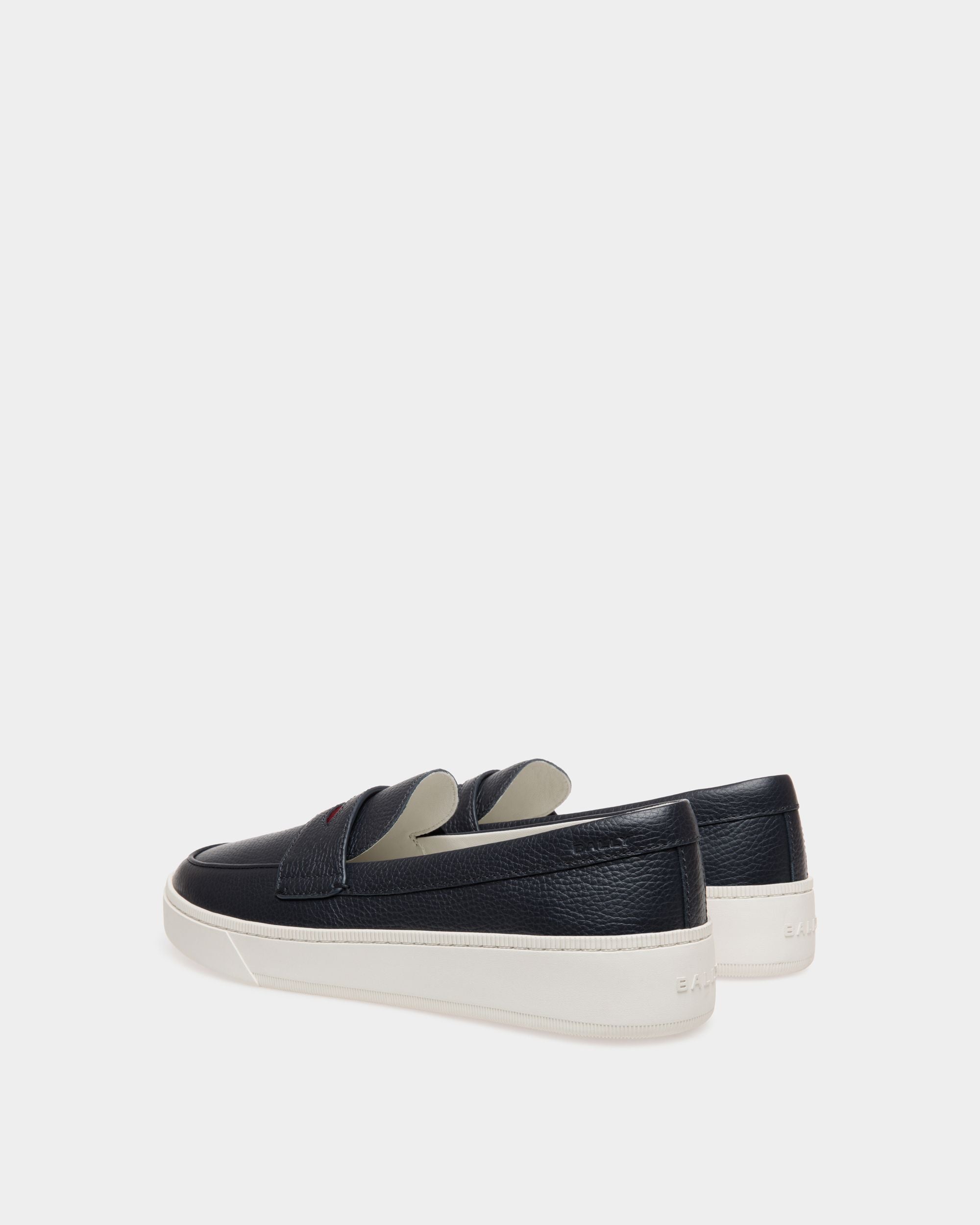 Zapatilla Raise De Piel Granulada Navy Blue - Hombre - Bally - 03