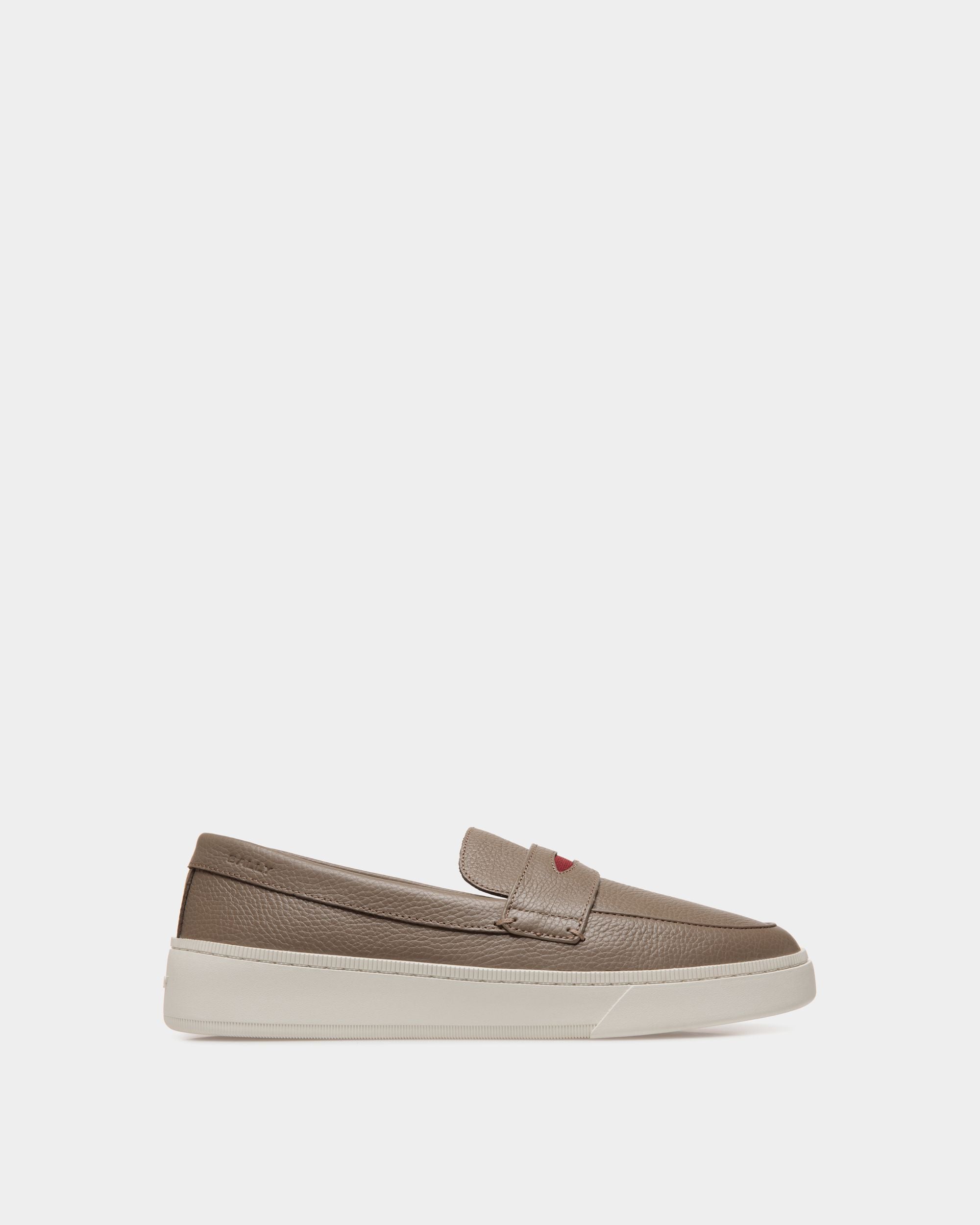 Raise Sneaker In Taupe Grained Leather - Hombre - Bally - 01