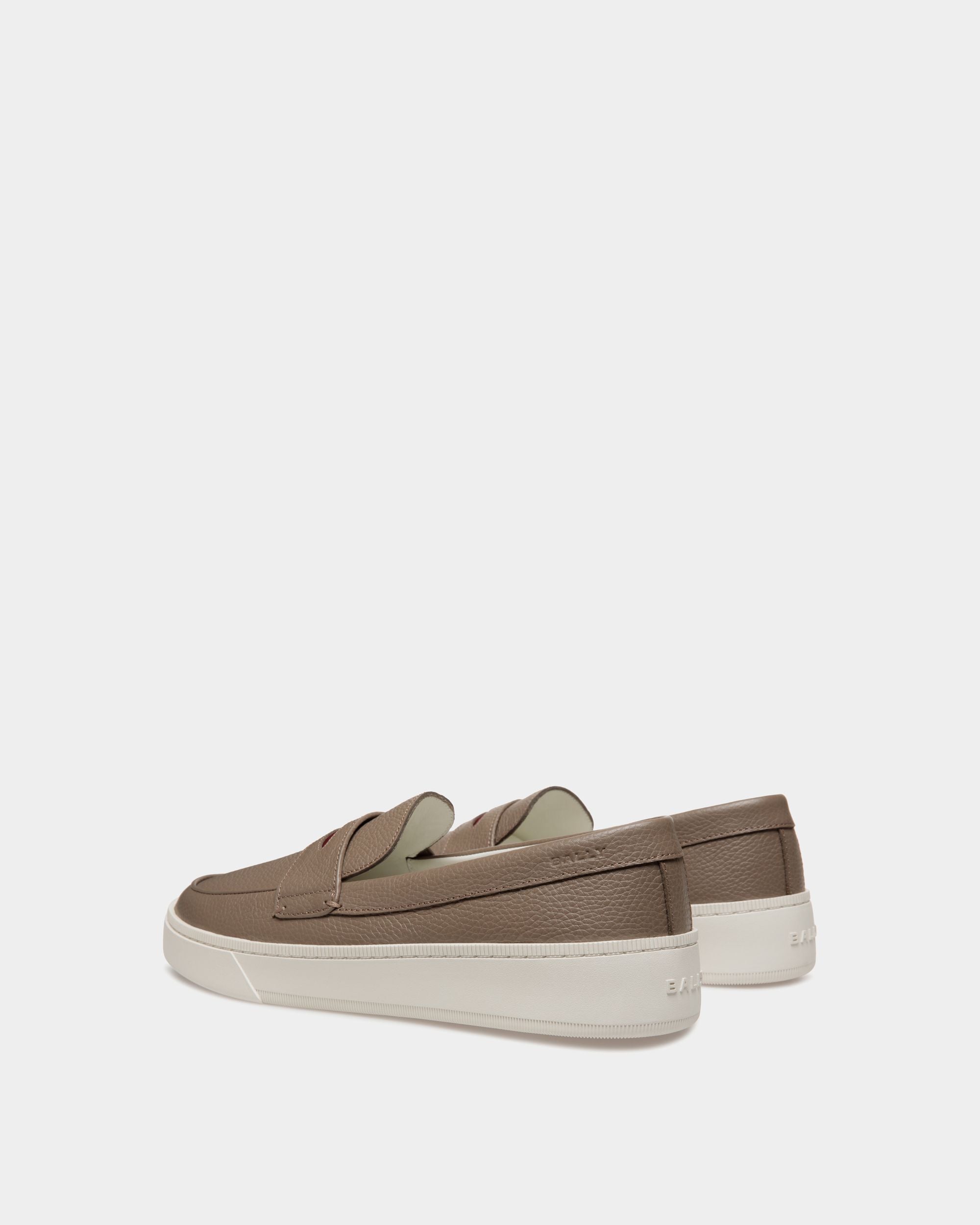 Raise Sneaker In Taupe Grained Leather - Hombre - Bally - 03