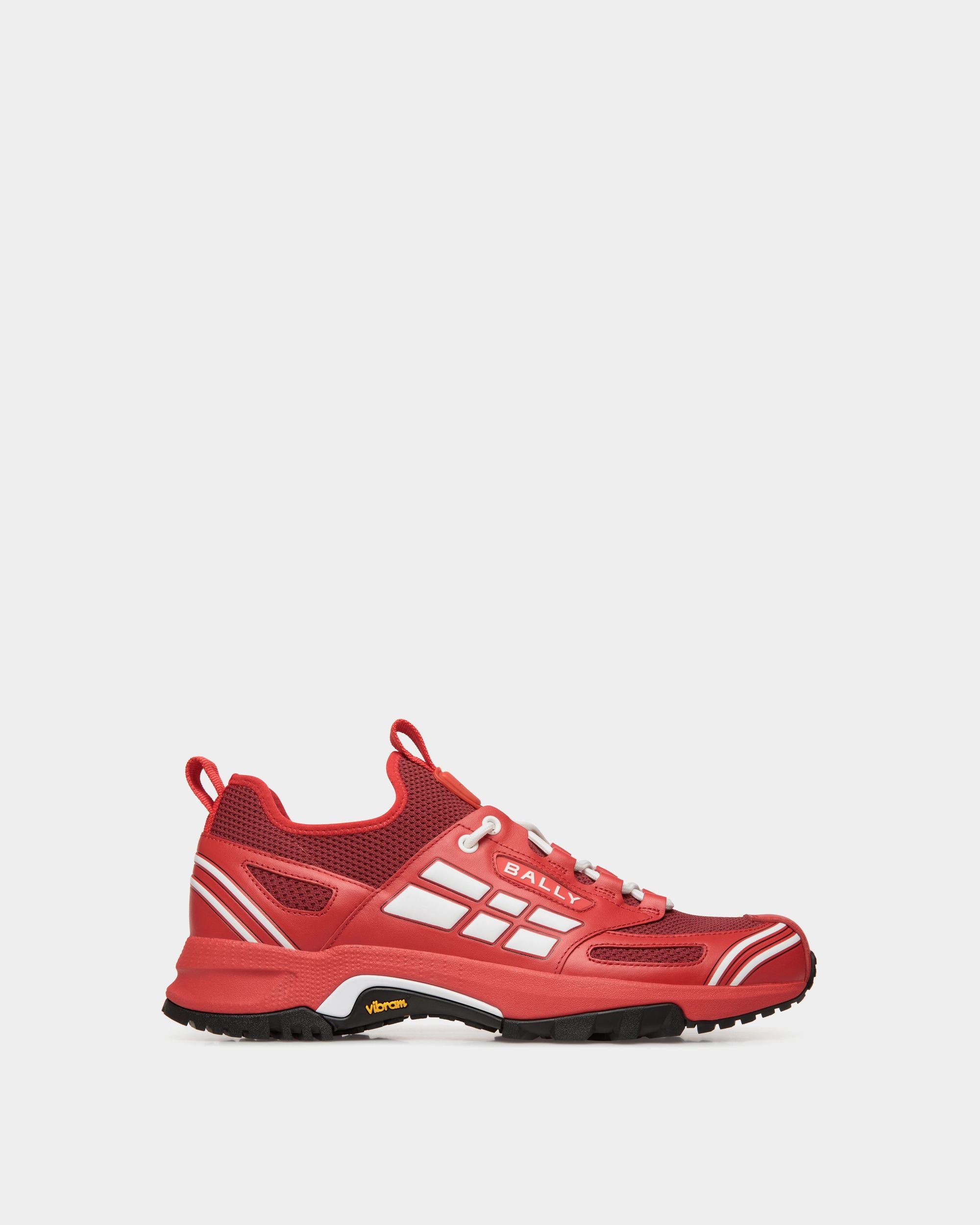Zapatilla Faster De Piel Y Punto Rojo - Hombre - Bally - 01