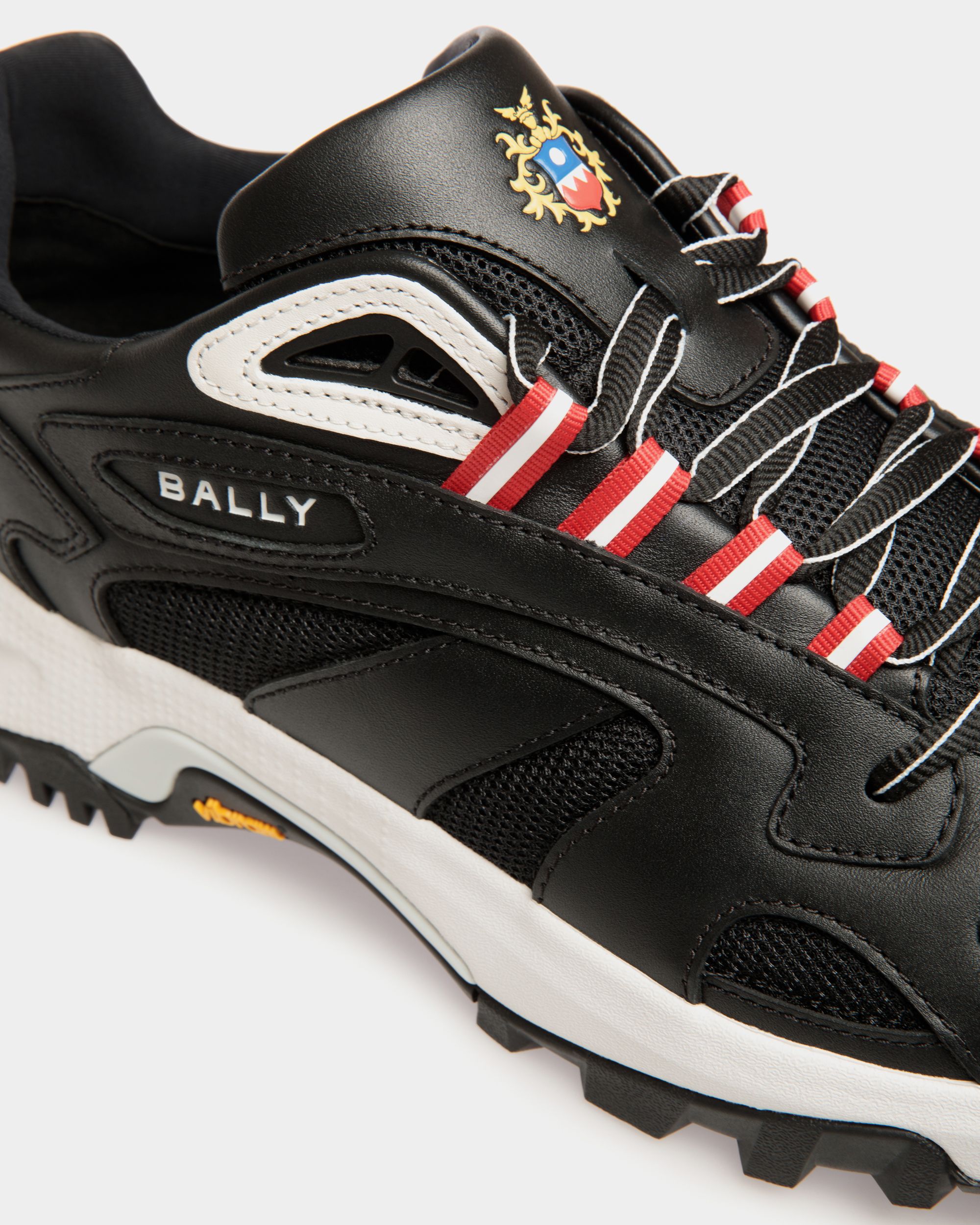 Faster Sneaker in Black Leather and Nylon - Hombre - Bally - 05
