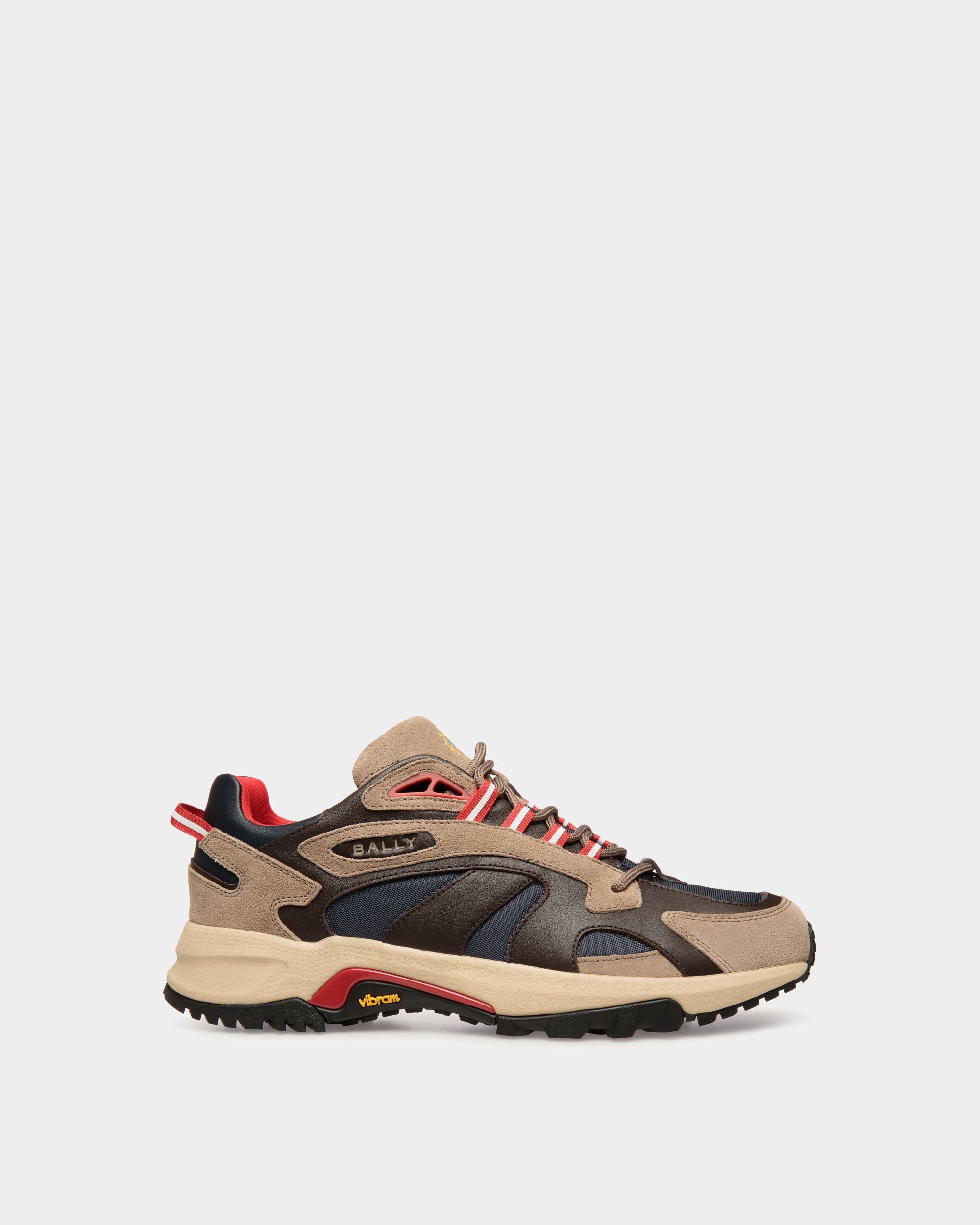Zapatilla Faster De Piel Y Nailon Topo Y Ébano - Hombre - Bally - 01