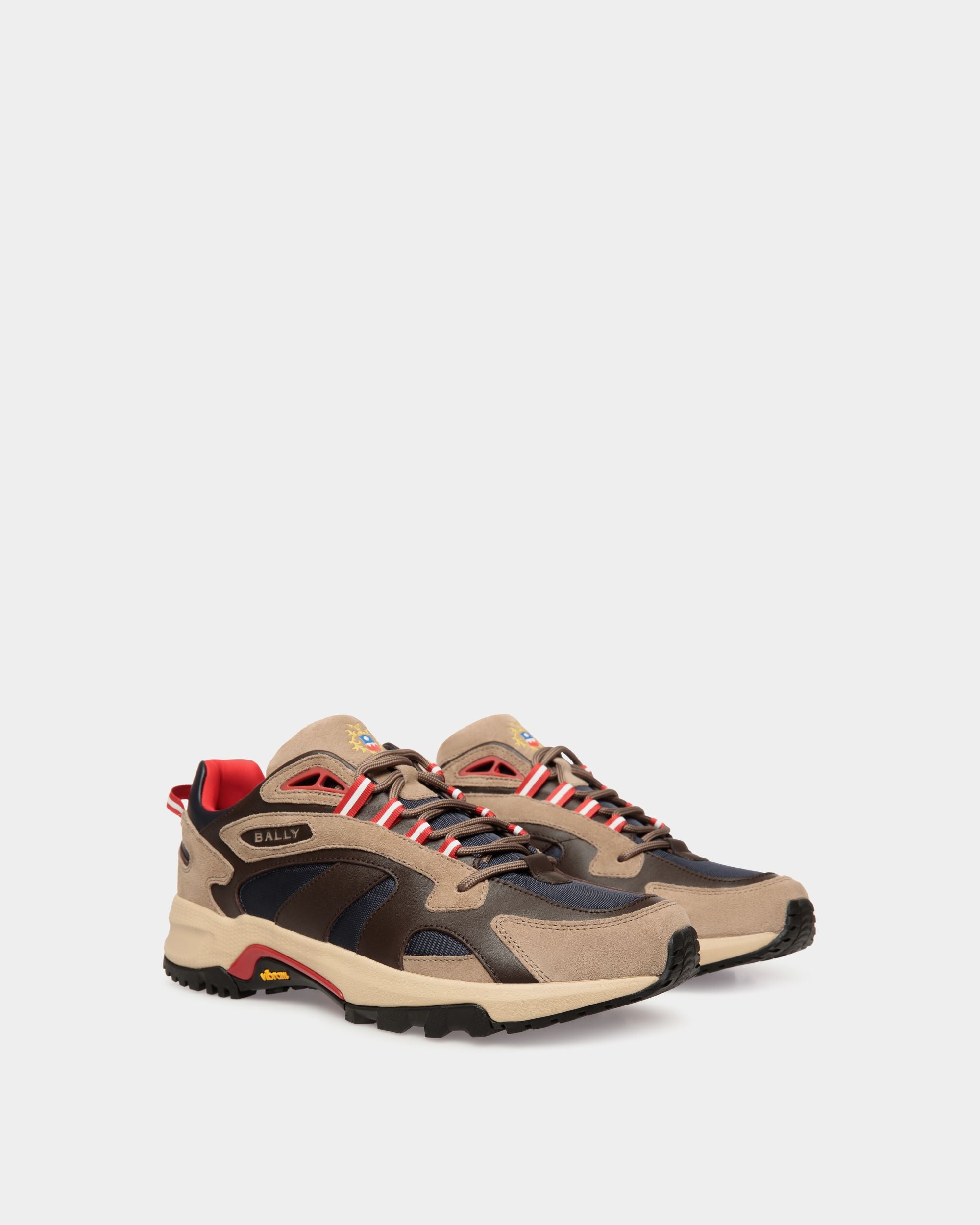 Zapatilla Faster De Piel Y Nailon Topo Y Ébano - Hombre - Bally - 03