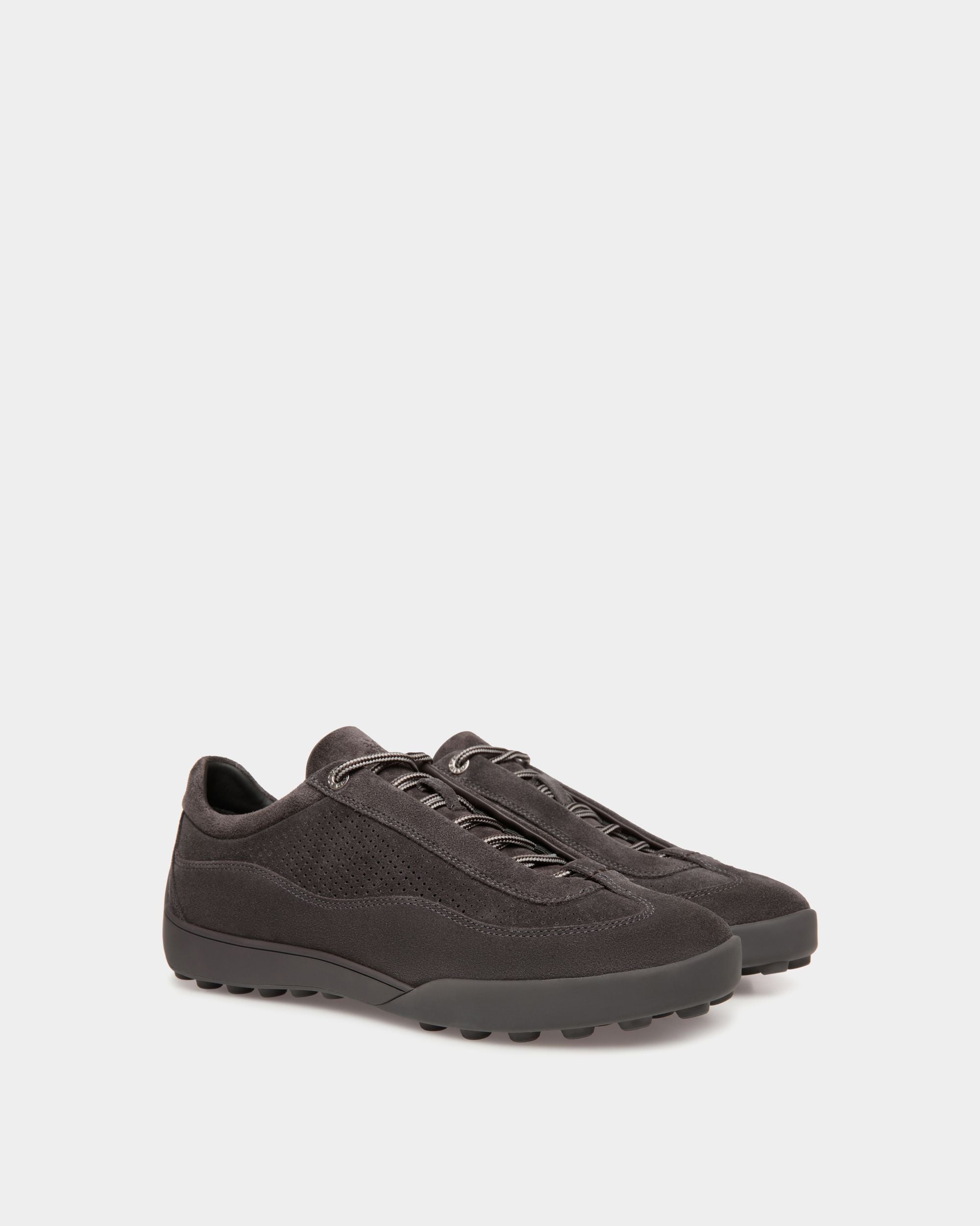 Manto Runner Sneaker in Dark Grey Suede - Men's - Bally - 02