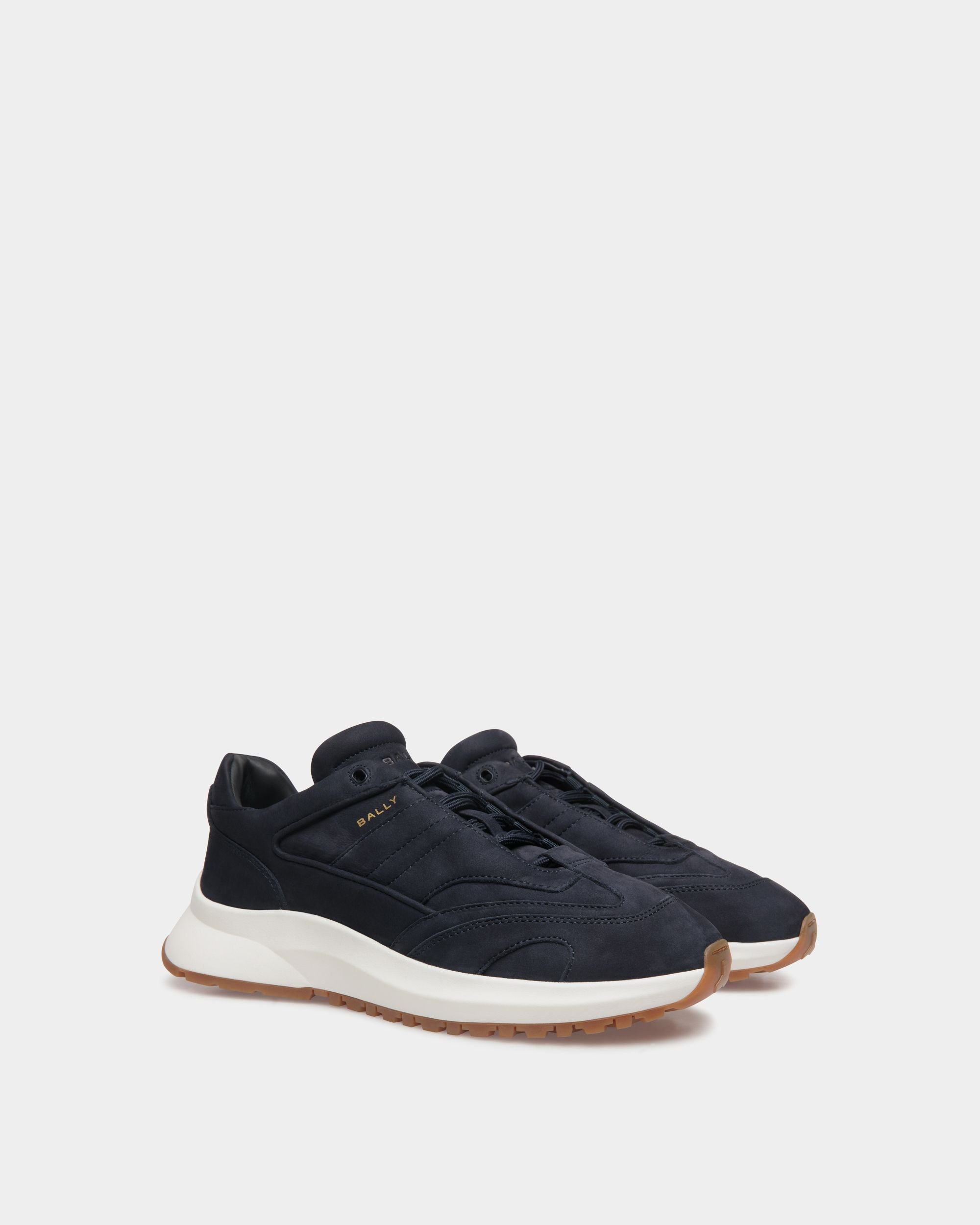 Outline Sneaker In Blue Leather - Men's - Bally - 02