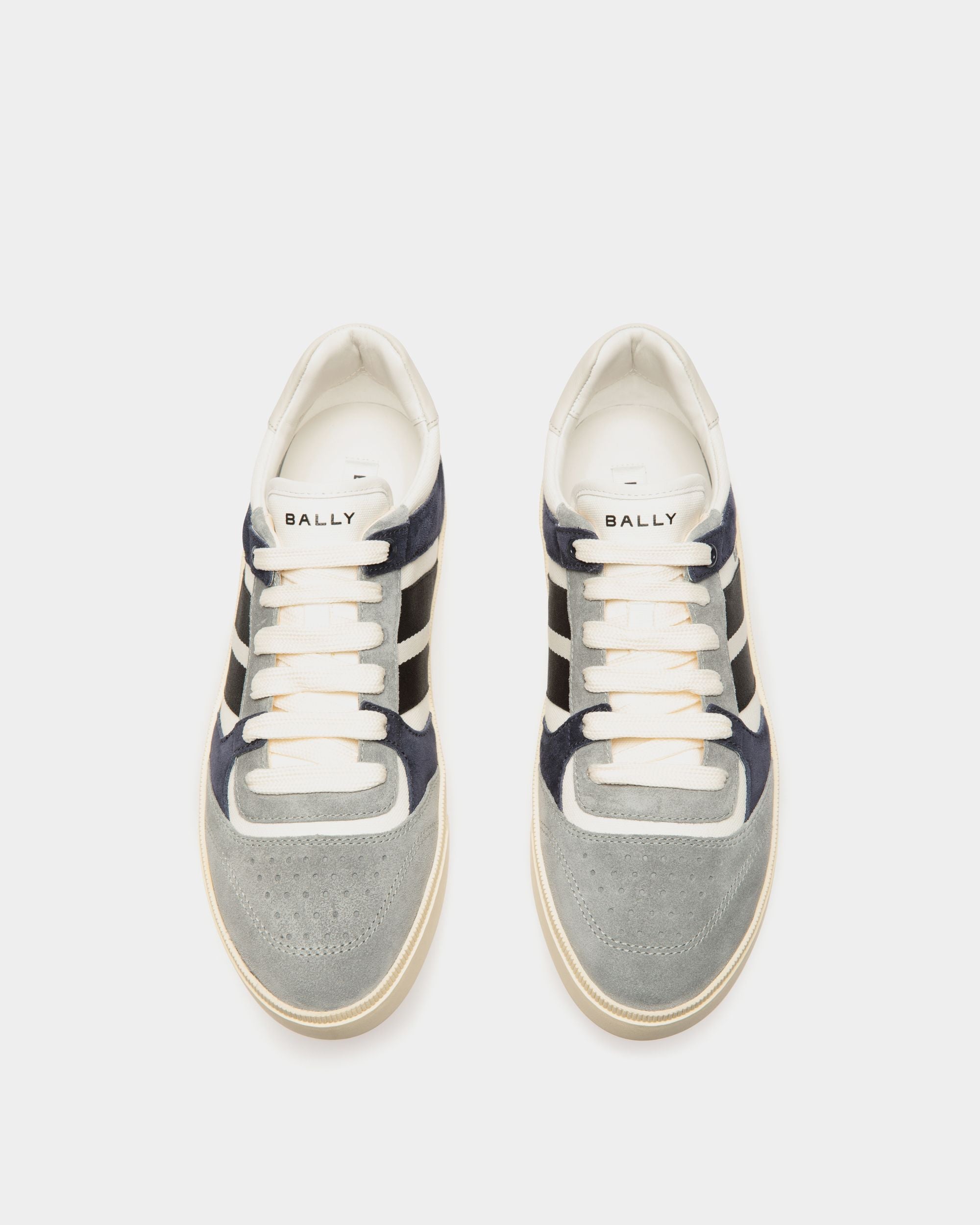 Raise Sneaker in Light Grey Leather and Cotton - Men's - Bally - 04