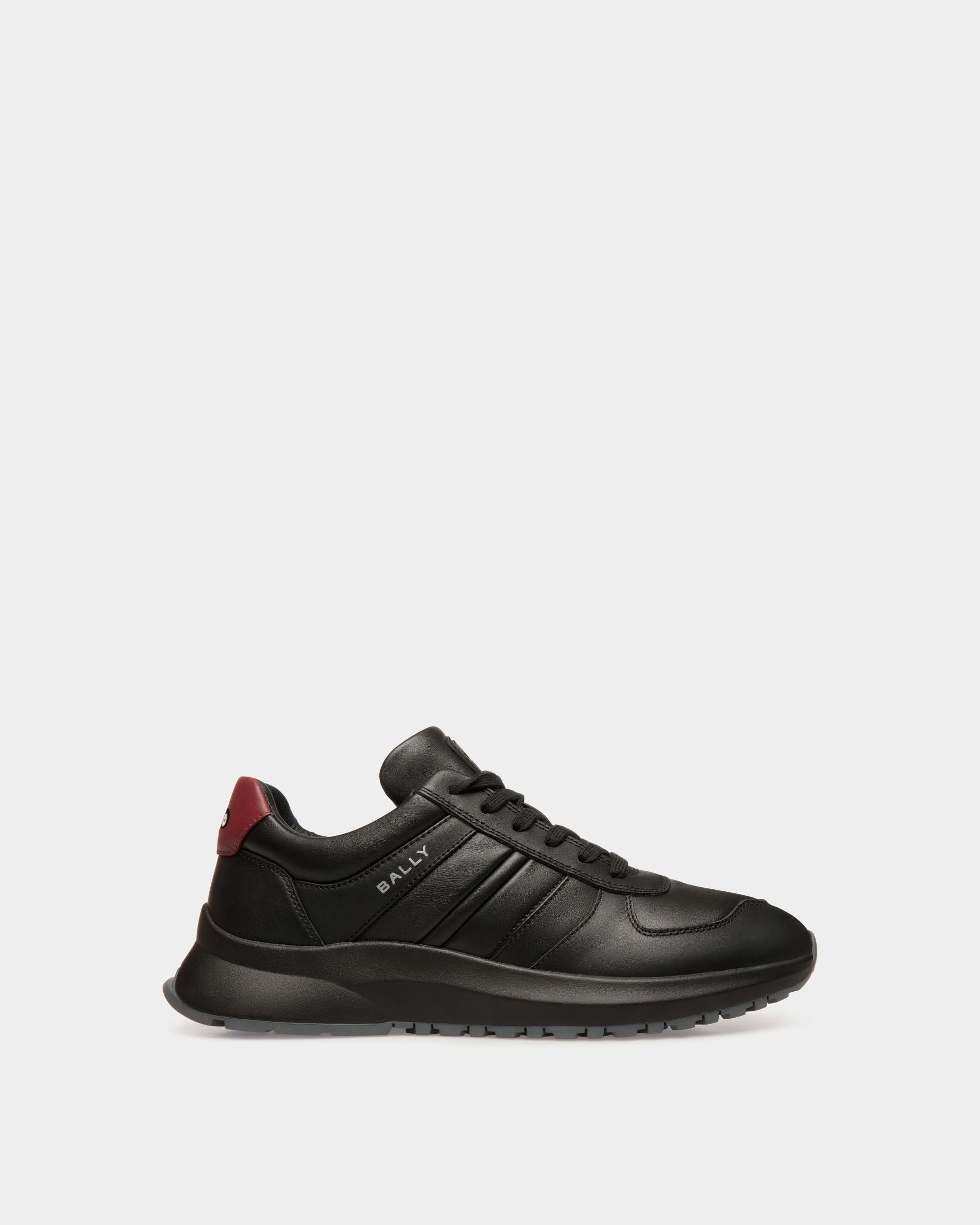 Zapatilla Outline De Piel Negra Y Sirah - Hombre - Bally - 01