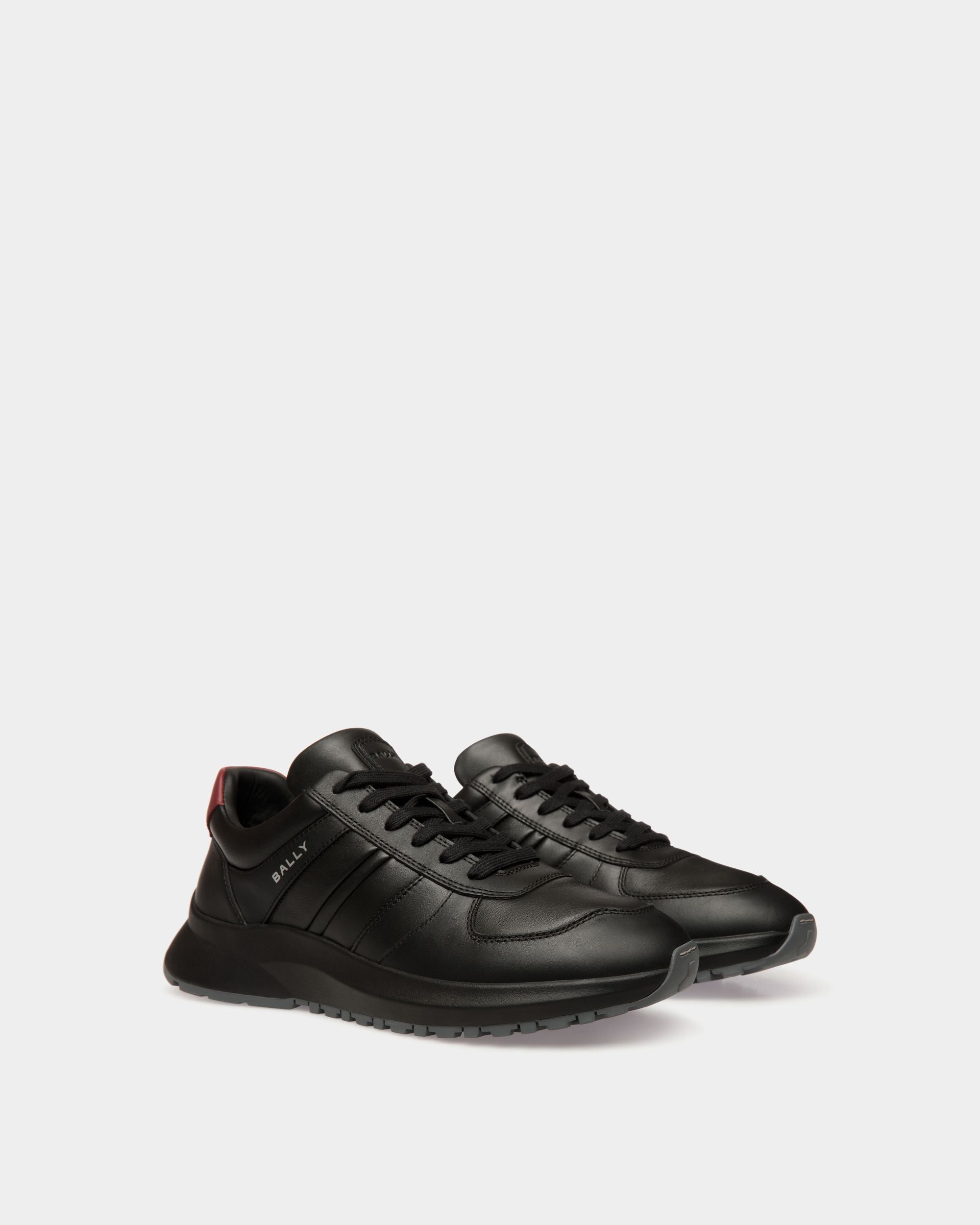 Zapatilla Outline De Piel Negra Y Sirah - Hombre - Bally - 03