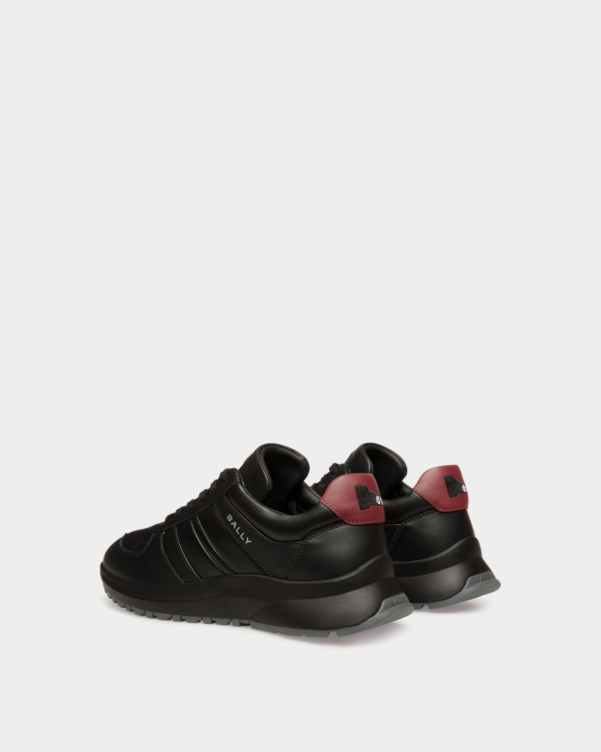 Zapatilla Outline De Piel Negra Y Sirah - Hombre - Bally - 04