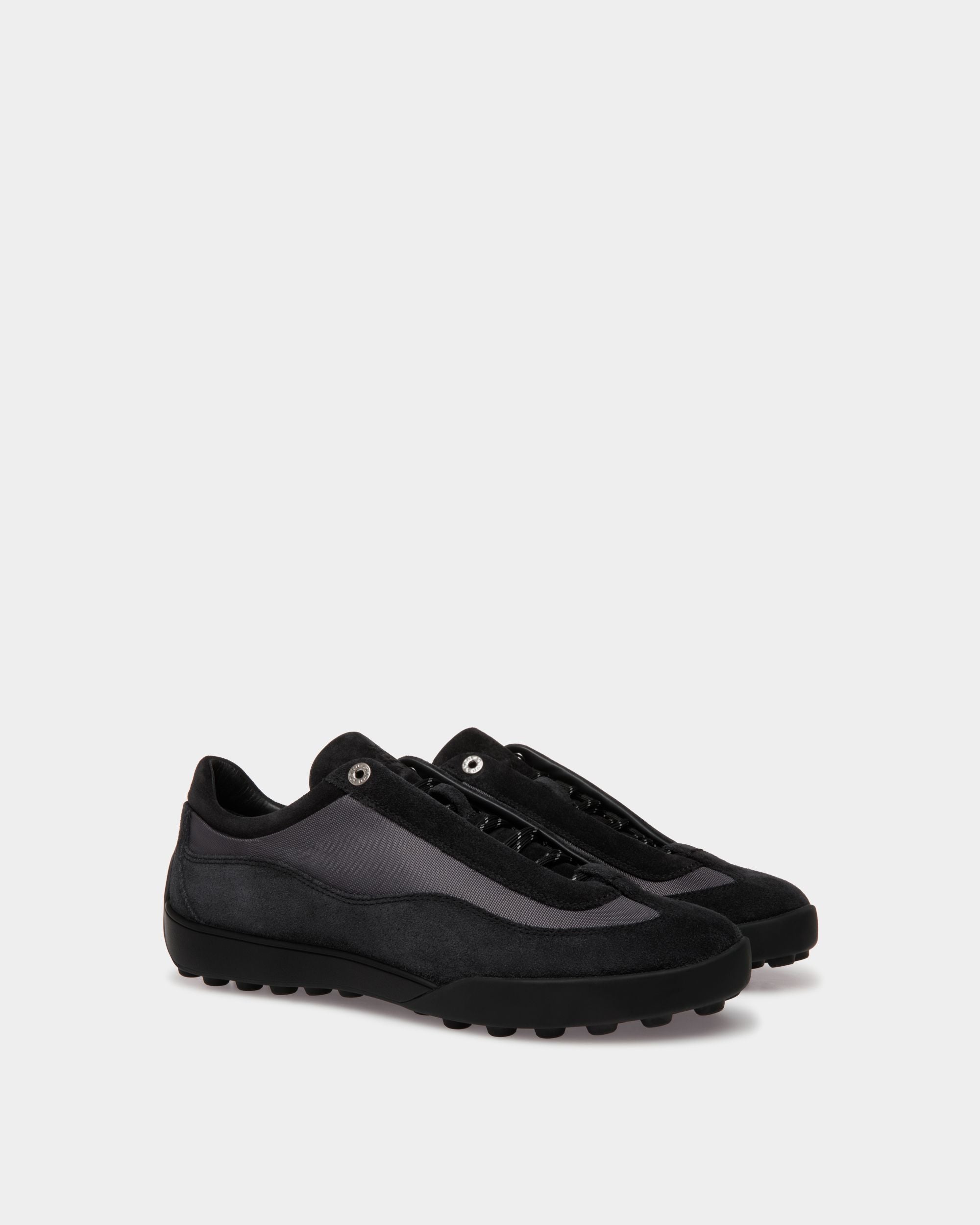Manto Runner Sneaker in Black Suede and Nylon - Men's - Bally - 02