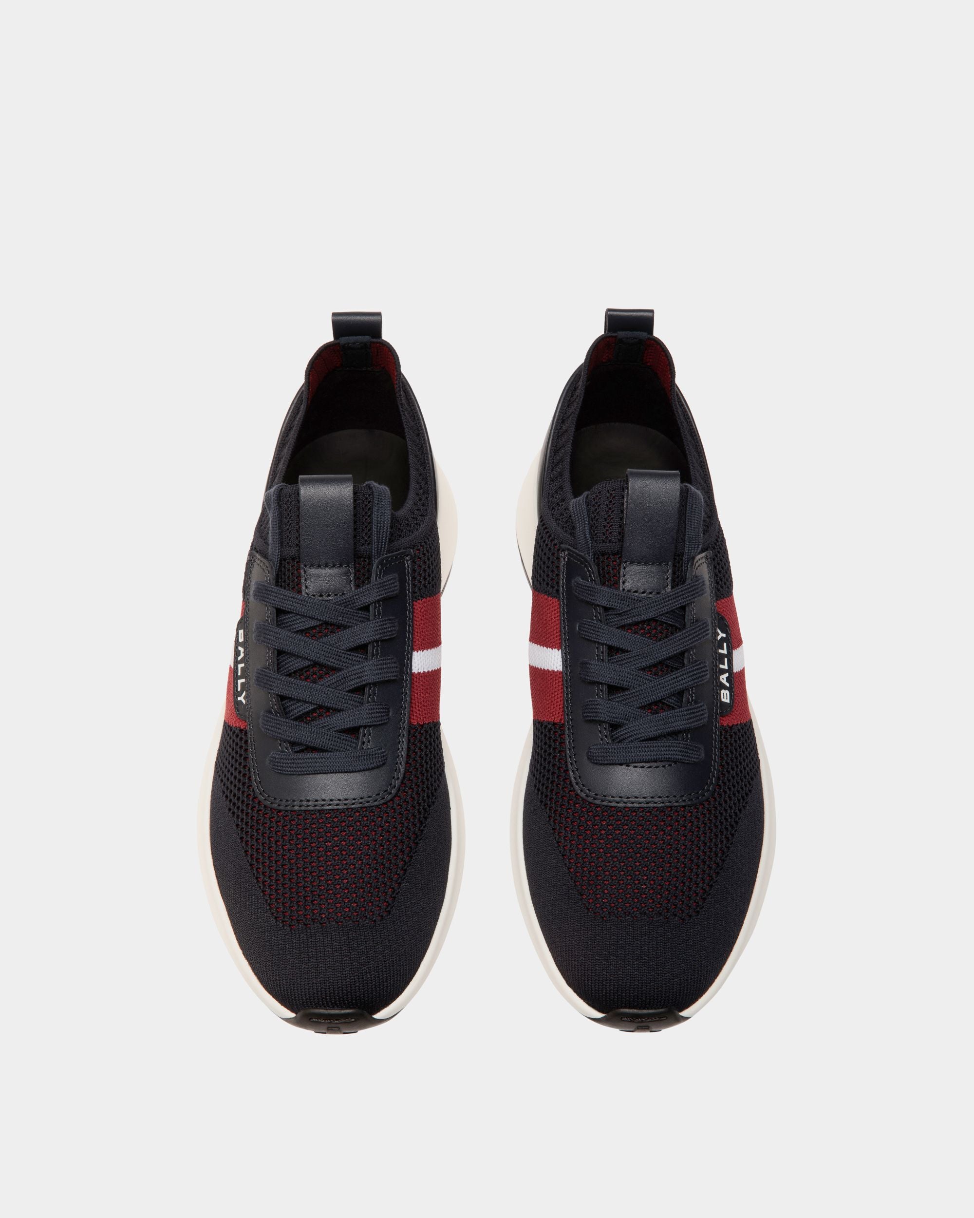 Outline Sneaker in Navy Blue Knit - Hombre - Bally - 04