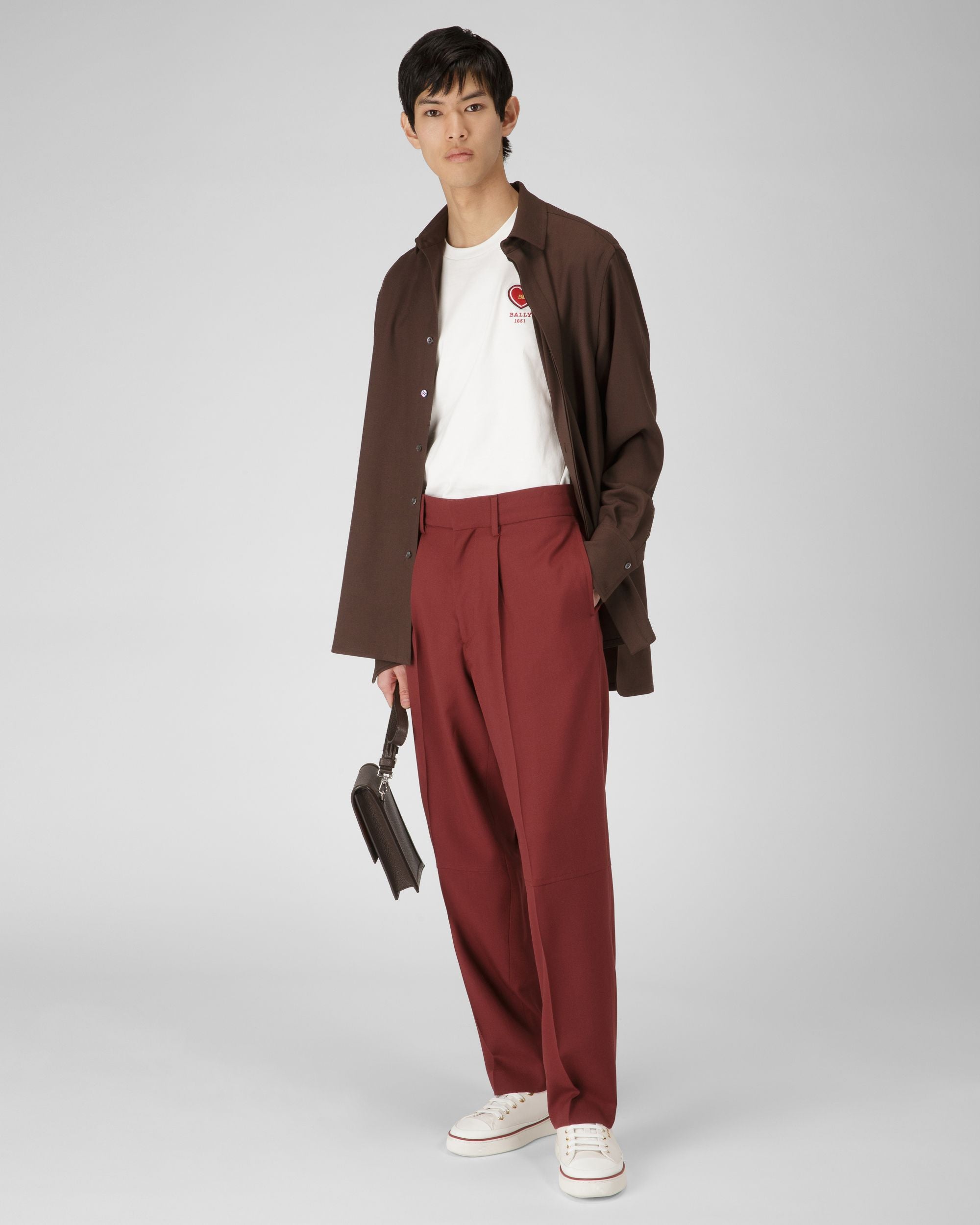 Maily Zapatilla En Piel De Color Blanco Y Rojo - Hombre - Bally - 03