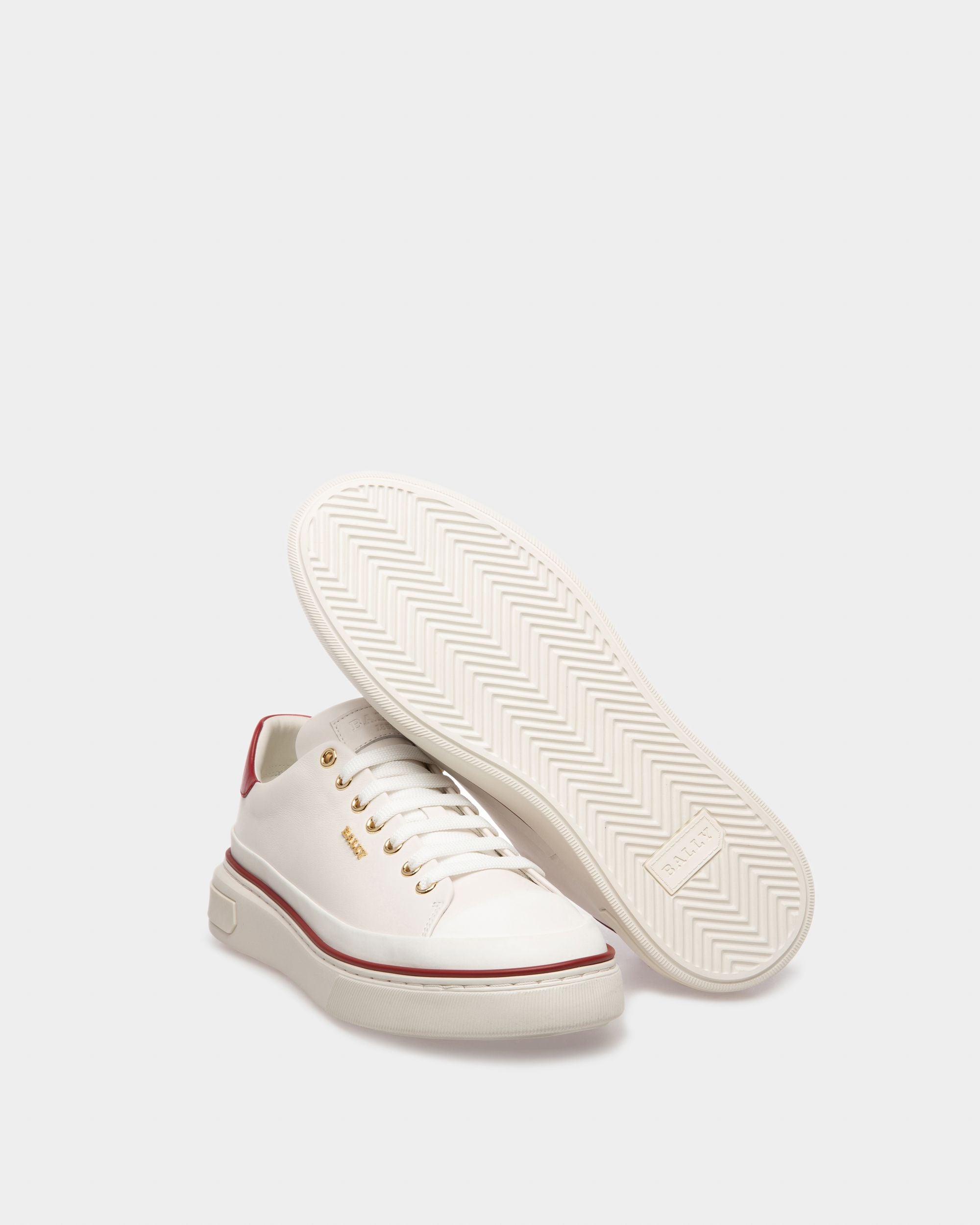 Maily Zapatilla En Piel De Color Blanco Y Rojo - Hombre - Bally - 05