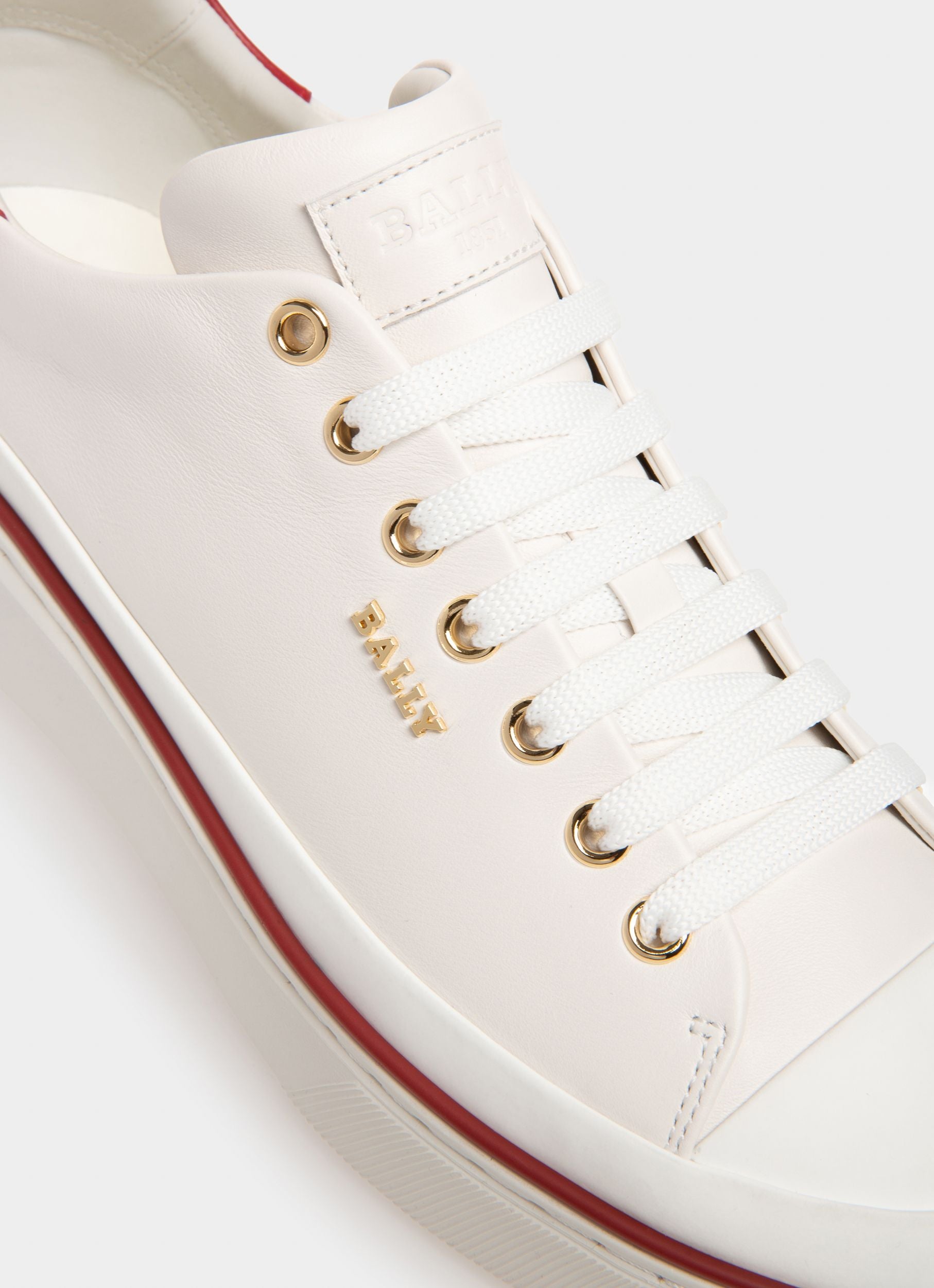 Maily Zapatilla En Piel De Color Blanco Y Rojo - Hombre - Bally - 06