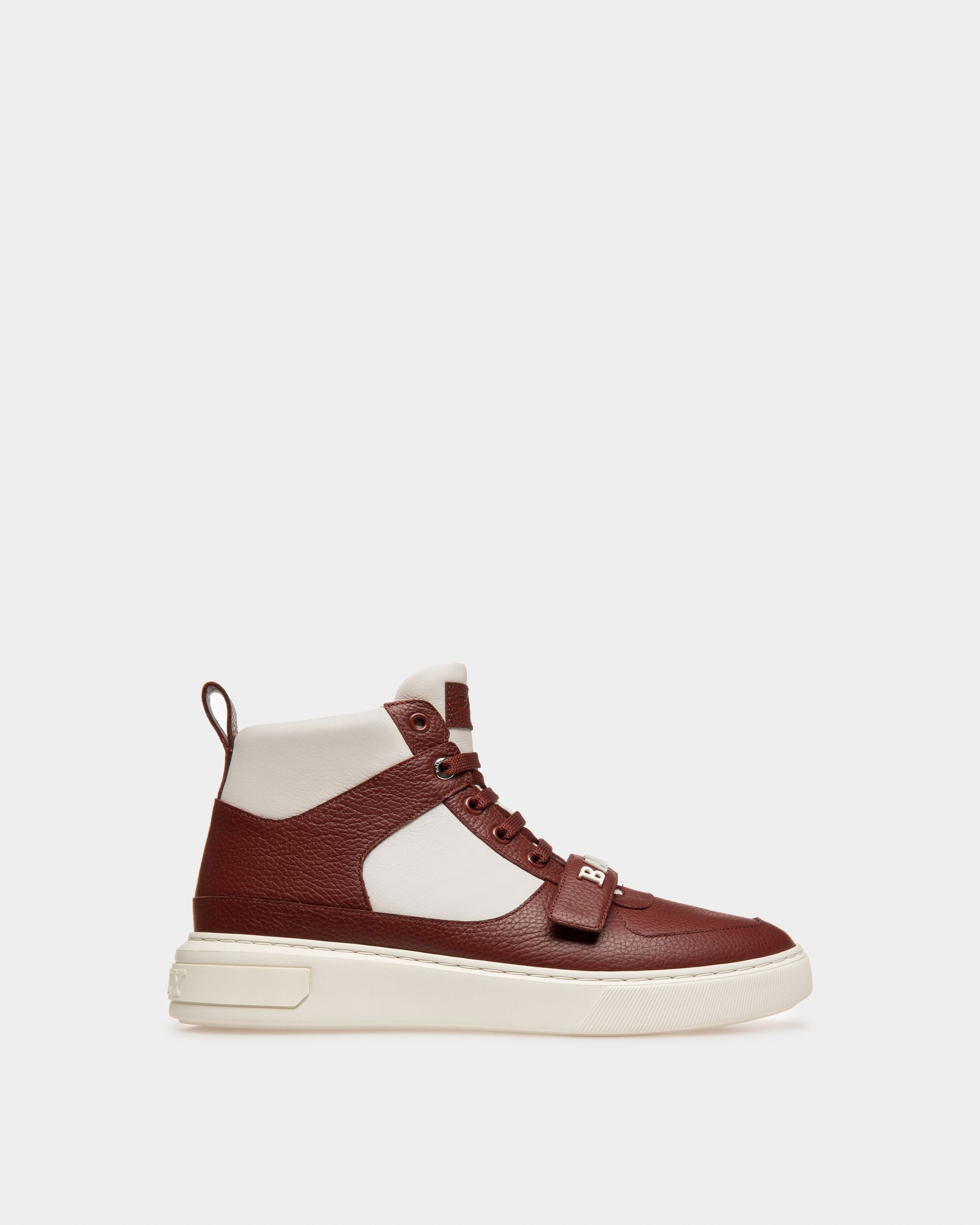 Merryk Leather Sneakers In Heritage Red & White - Men's - Bally - 01