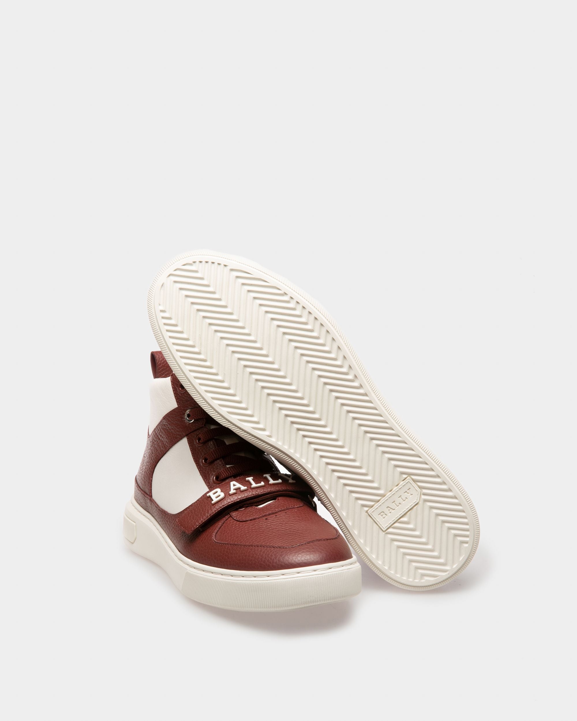 Merryk Leather Sneakers In Heritage Red & White - Men's - Bally - 04