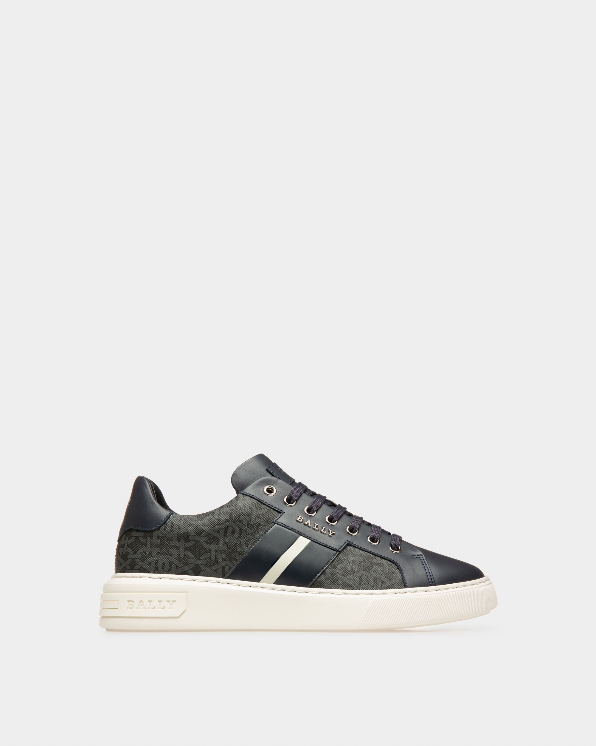 Myron Zapatillas En Mezcla De Algodón Y Piel De Color Gris Y Azul Marino - Hombre - Bally - 01