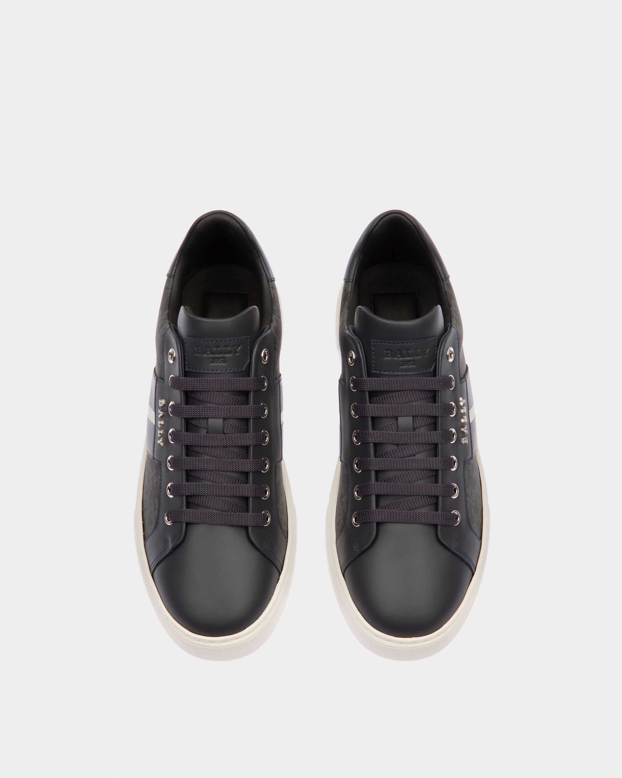 Myron Zapatillas En Mezcla De Algodón Y Piel De Color Gris Y Azul Marino - Hombre - Bally - 02
